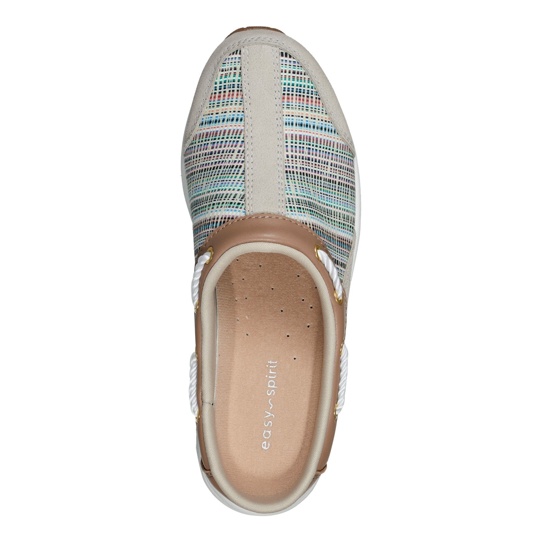 Easy Spirit Travelport Athletic Cushioned Arch-Support Slip-On Women's Clog - Natural Multi - 5
