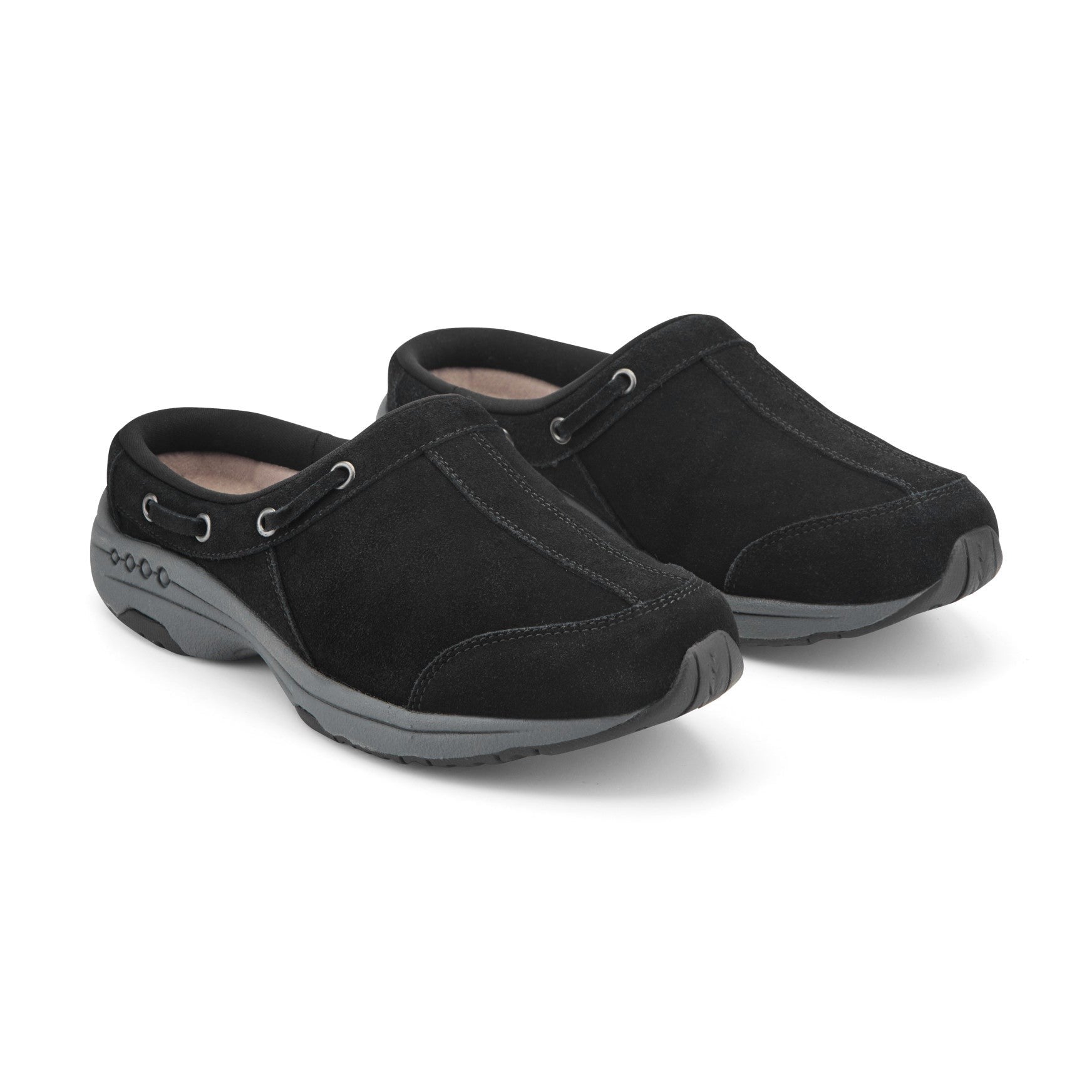 Easy Spirit Travelport Athletic Cushioned Arch Support Women's Clog - Black Suede - 2