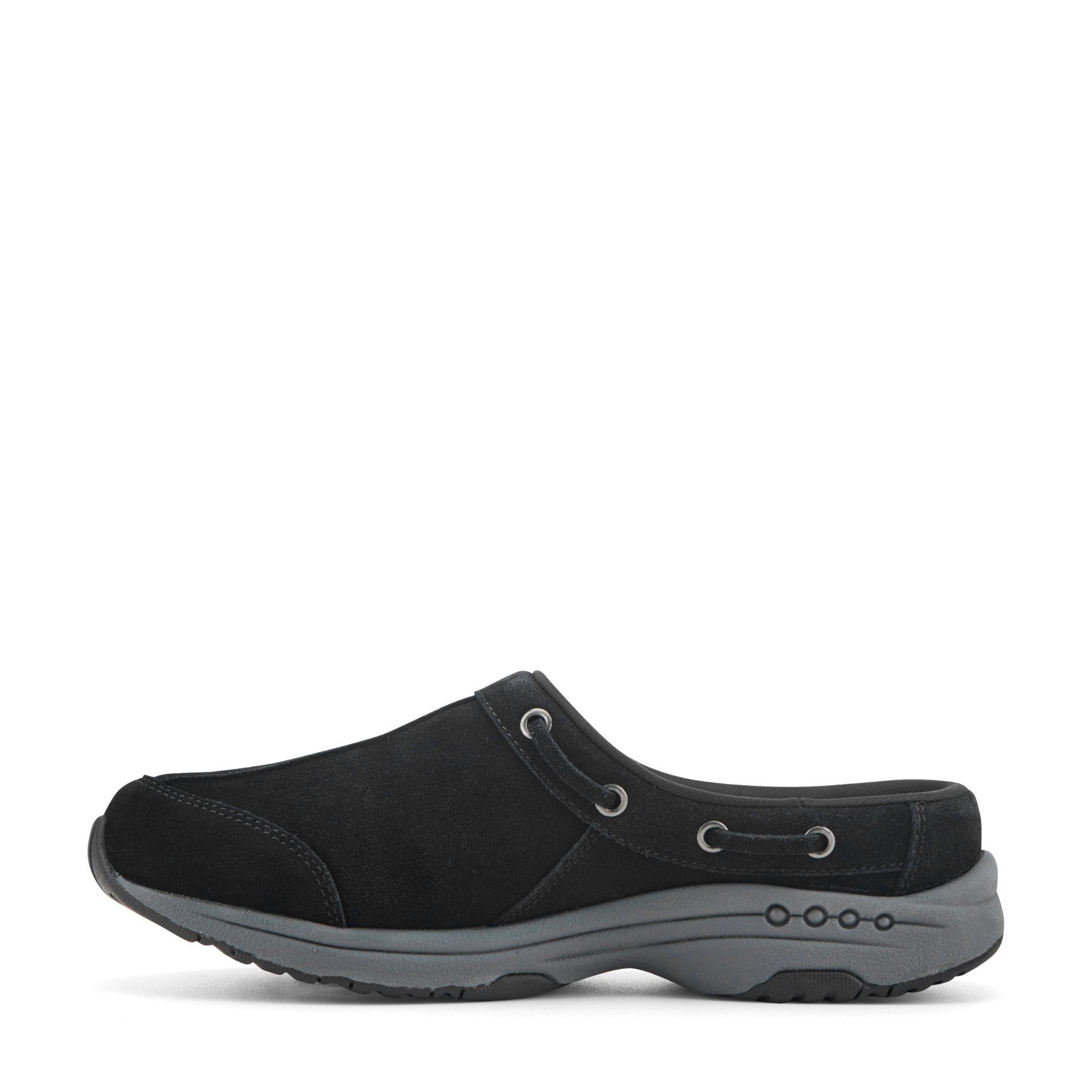 Easy Spirit Travelport Athletic Cushioned Arch Support Women's Clog - Black Suede - 4