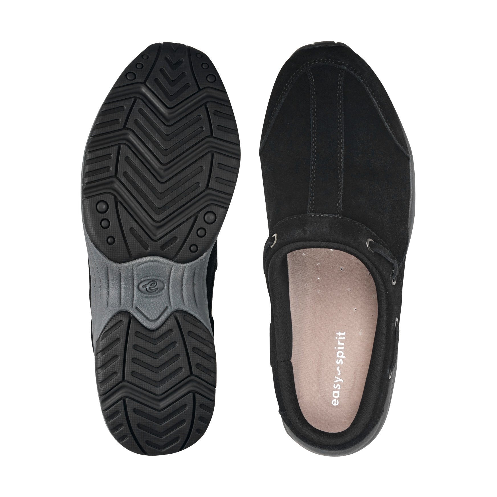 Easy Spirit Travelport Athletic Cushioned Arch Support Women's Clog - Black Suede - 5