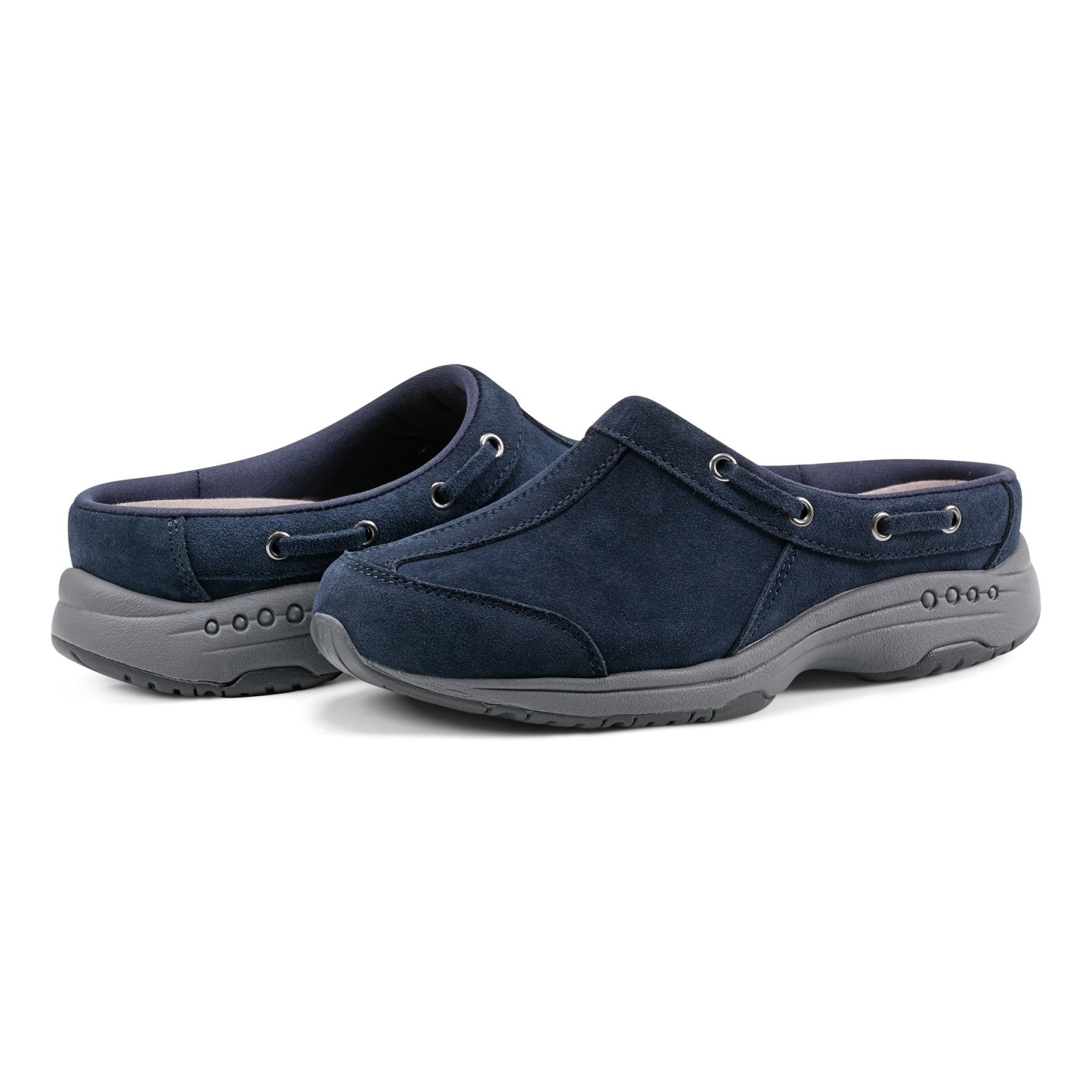 Easy Spirit Travelport Athletic Cushioned Arch Support Women's Clog - Dark Blue Suede - 7