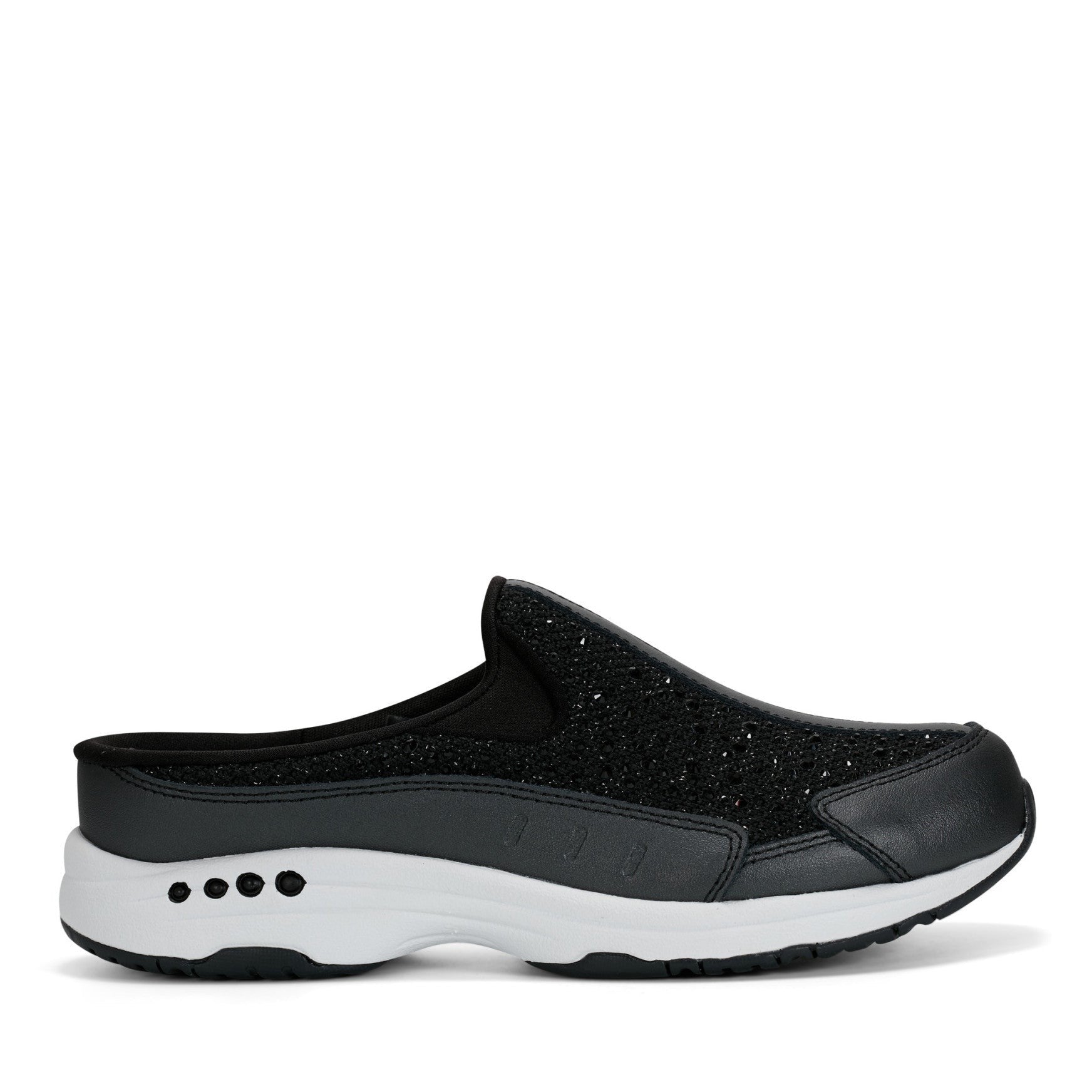 Easy Spirit Travelsparkle Athletic Cushioned Arch Support Women's Slip-On Clog - Black - 1