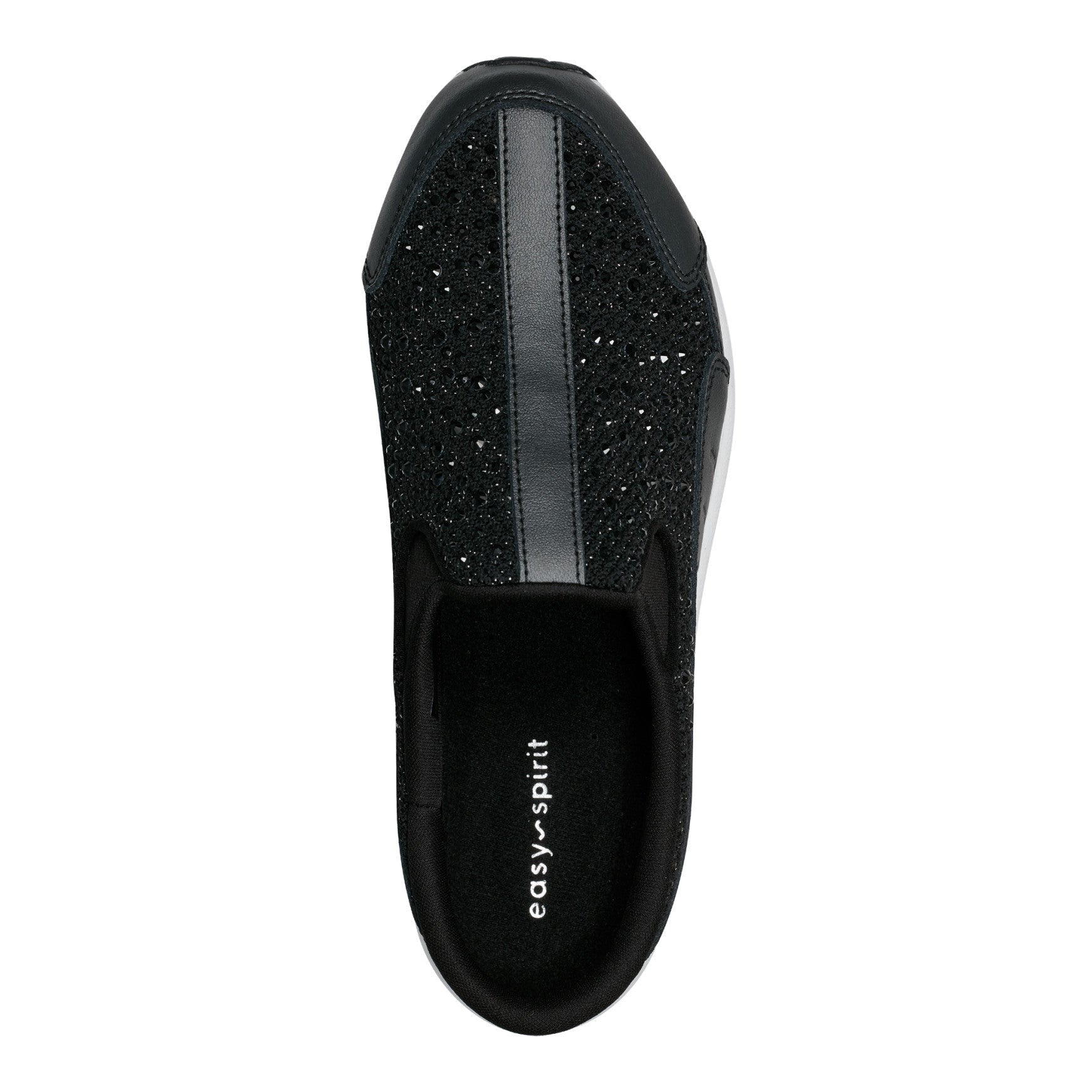 Easy Spirit Travelsparkle Athletic Cushioned Arch Support Women's Slip-On Clog - Black - 5