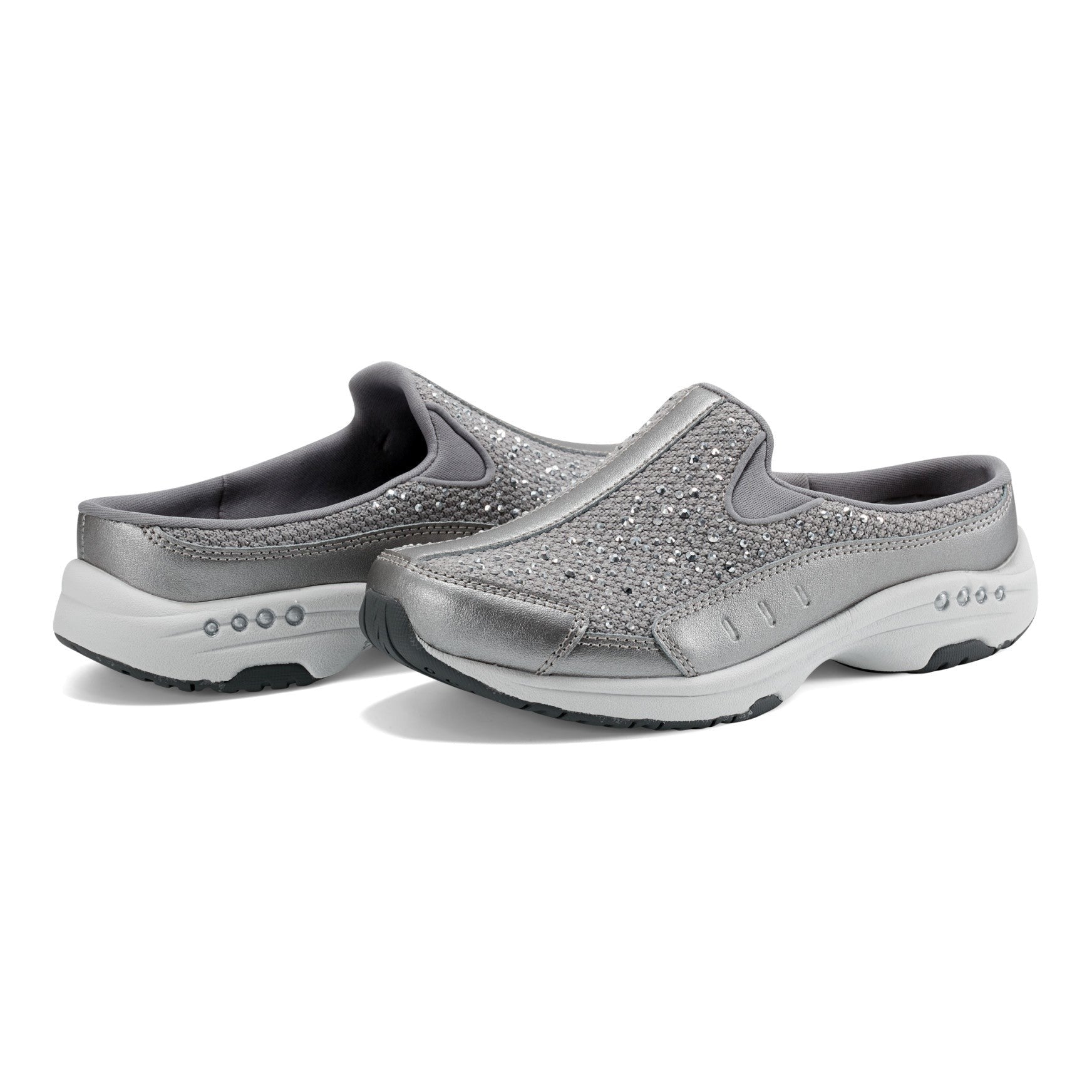 Easy Spirit Travelsparkle Athletic Cushioned Arch Support Women's Slip-On Clog - Medium Grey - 7