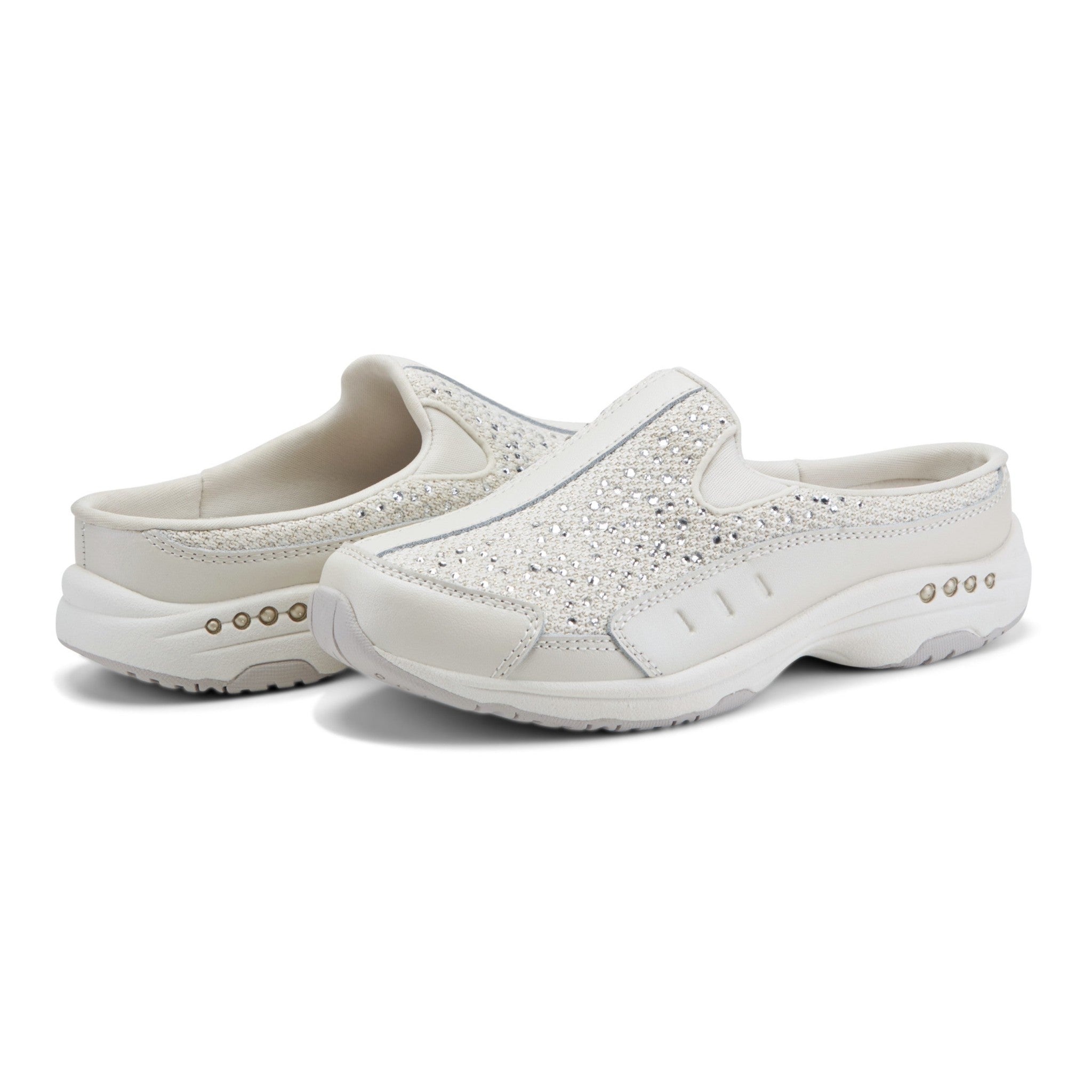 Easy Spirit Travelsparkle Athletic Cushioned Arch Support Women's Slip-On Clog - White - 7
