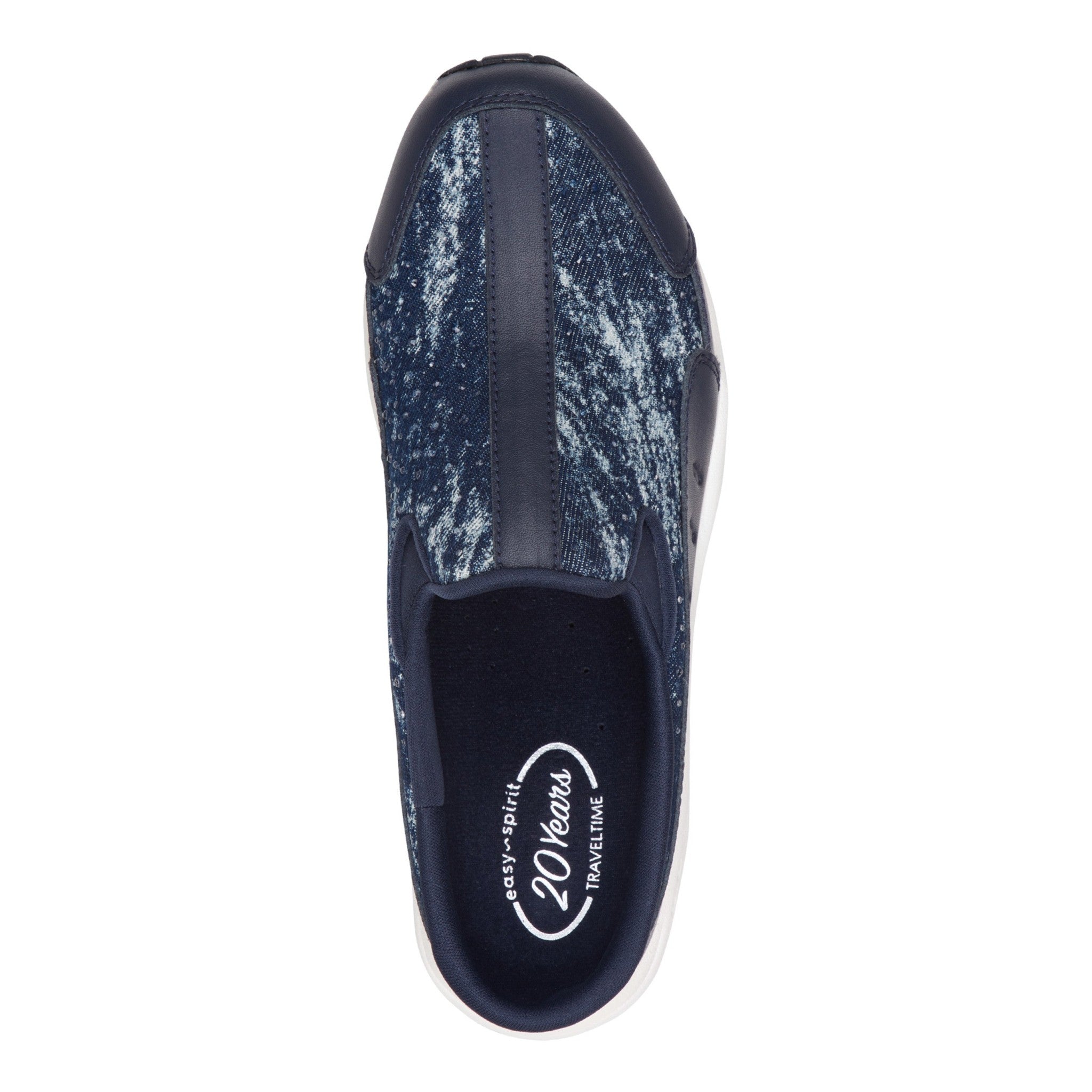 Easy Spirit Travelstone Athletic Cushioned Arch-Support Comfort Women's Slip-On Mule - Dark Blue Denim Stone - 5