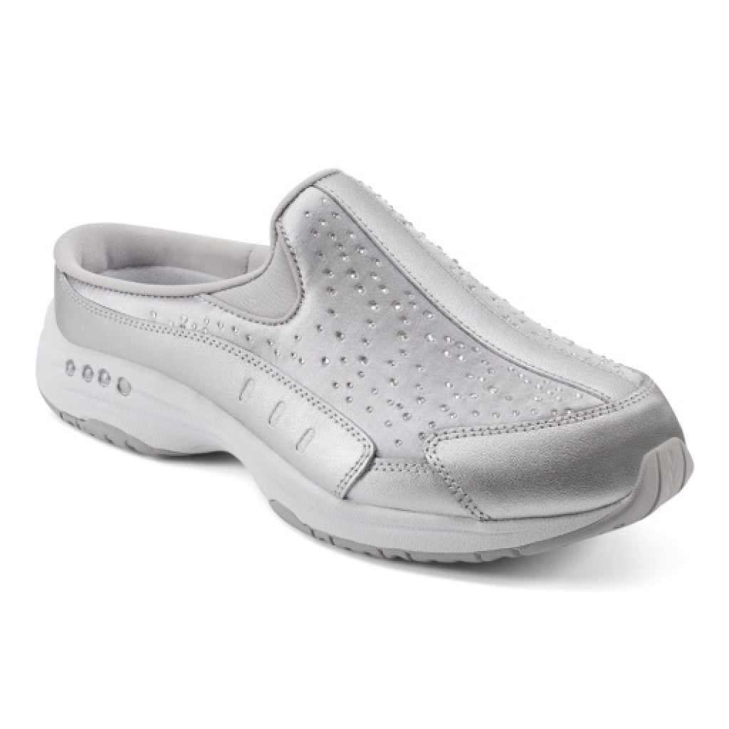 Easy Spirit Travelstone Athletic Cushioned Arch-Support Comfort Women's Slip-On Mule - Silver - 1