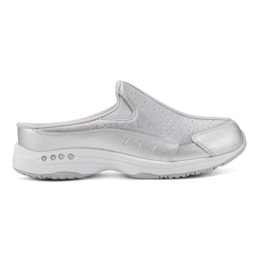 Easy Spirit Travelstone Athletic Cushioned Arch-Support Comfort Women's Slip-On Mule - Silver - 2