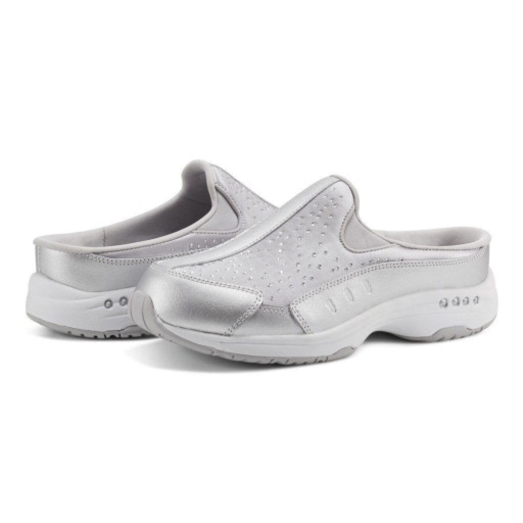 Easy Spirit Travelstone Athletic Cushioned Arch-Support Comfort Women's Slip-On Mule - Silver - 7