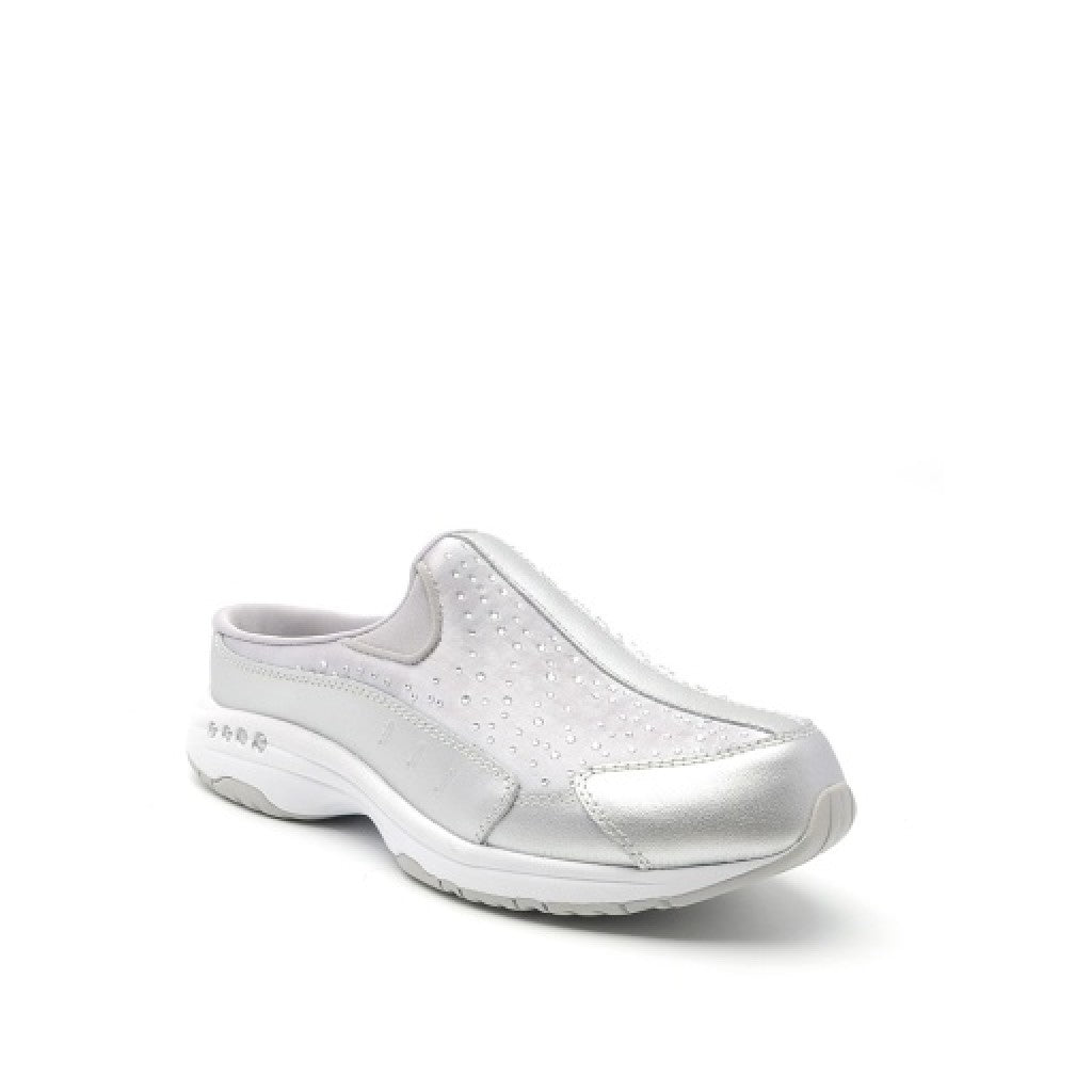 Easy Spirit Travelstone Athletic Cushioned Arch-Support Comfort Women's Slip-On Mule - Silver - 8