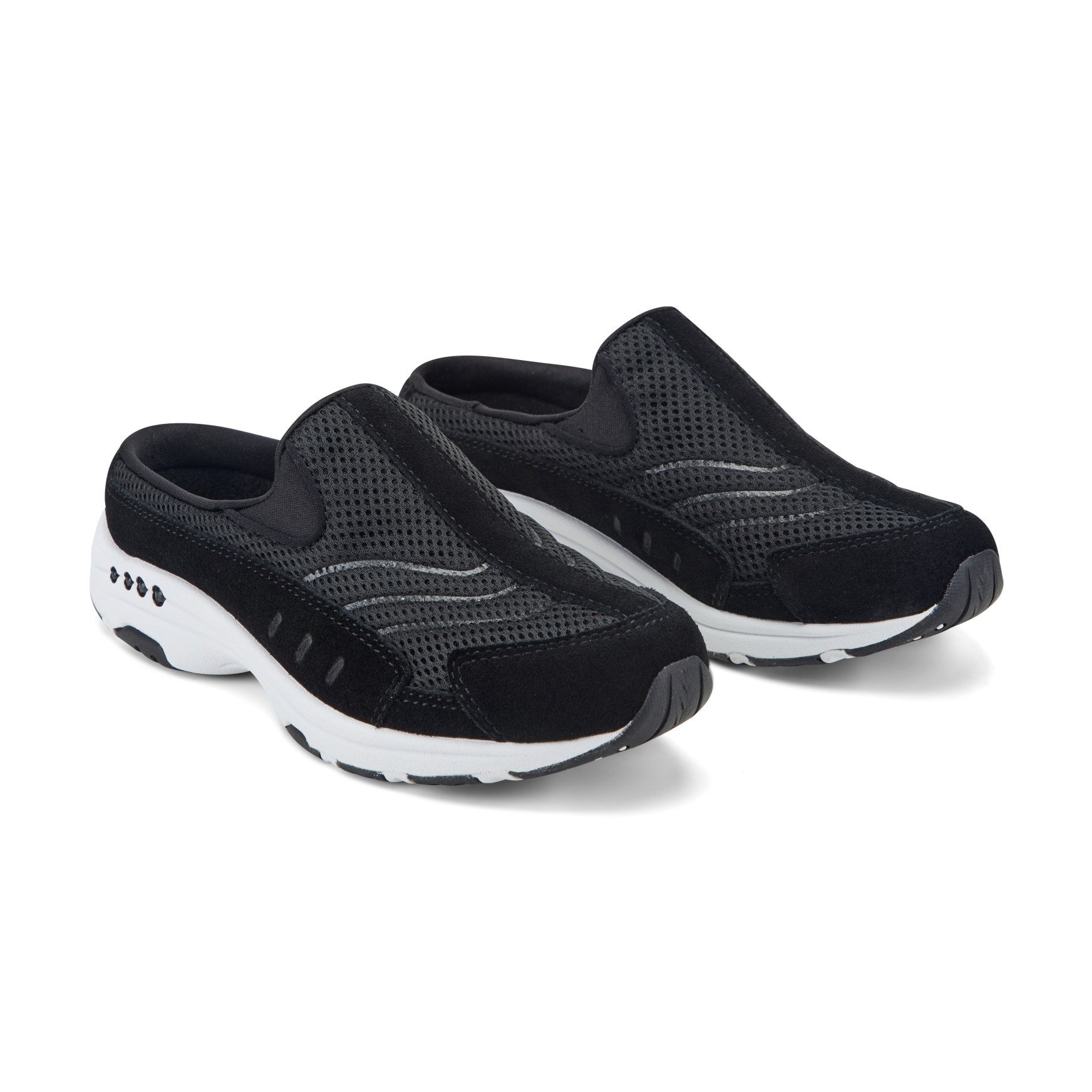Easy Spirit Traveltime Athletic Cushioned Arch Support Slip-On Women's Athletic Shoe - Black Suede - 2
