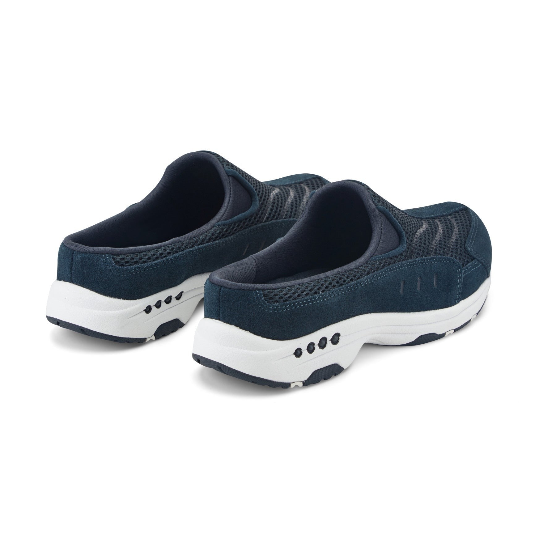 Easy Spirit Traveltime Athletic Cushioned Arch Support Slip-On Women's Athletic Shoe - Navy Suede Mesh - 3