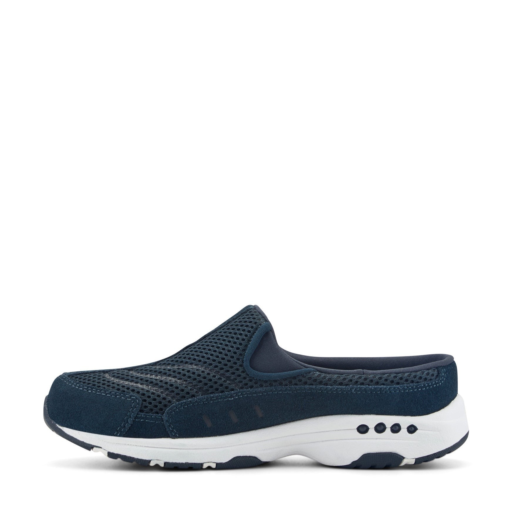 Easy Spirit Traveltime Athletic Cushioned Arch Support Slip-On Women's Athletic Shoe - Navy Suede Mesh - 4