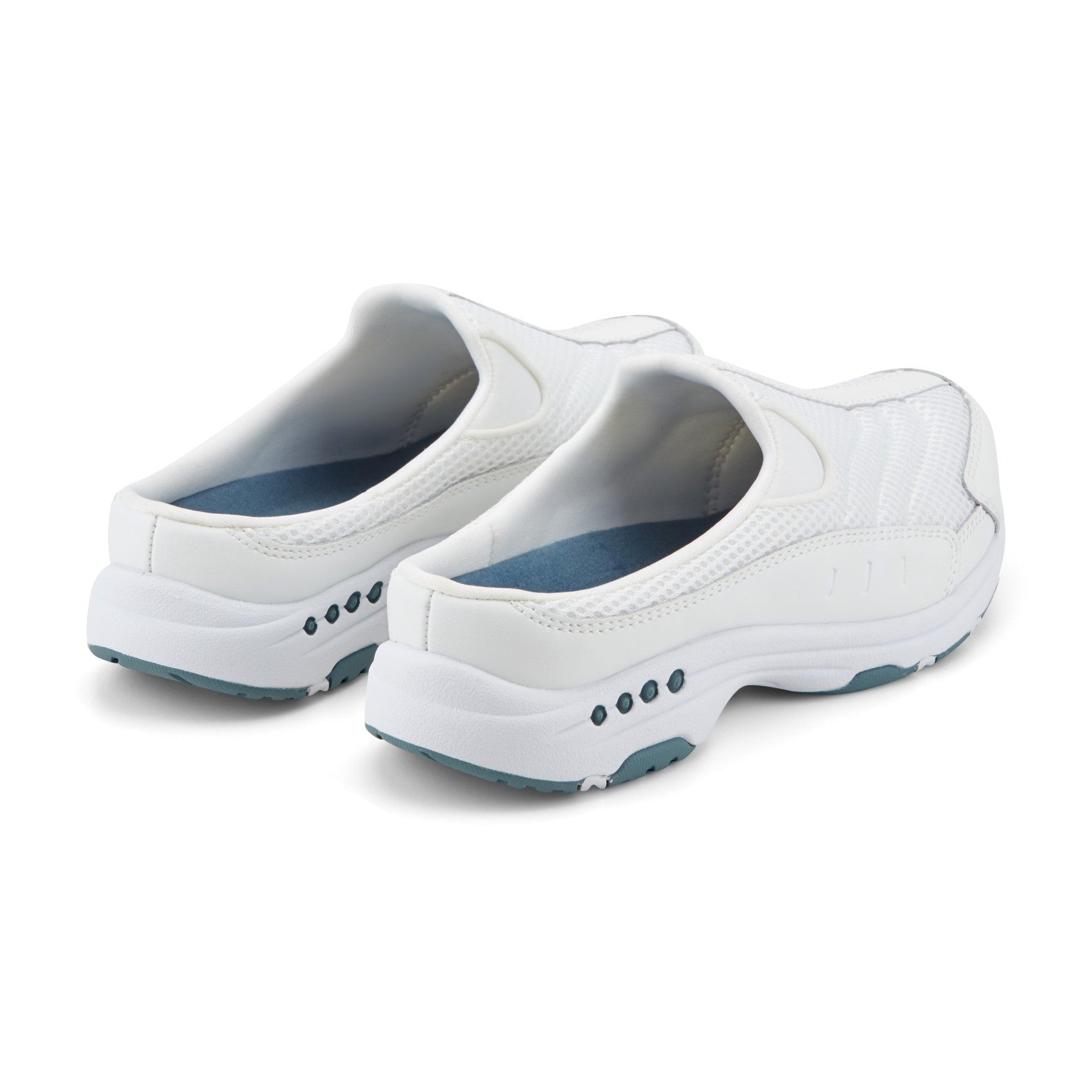 Easy Spirit Traveltime Athletic Cushioned Arch Support Slip-On Women's Athletic Shoe - White Leather Mesh - 3