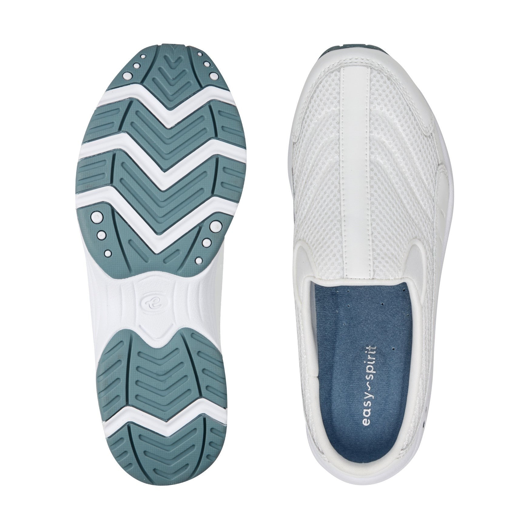Easy Spirit Traveltime Athletic Cushioned Arch Support Slip-On Women's Athletic Shoe - White Leather Mesh - 5