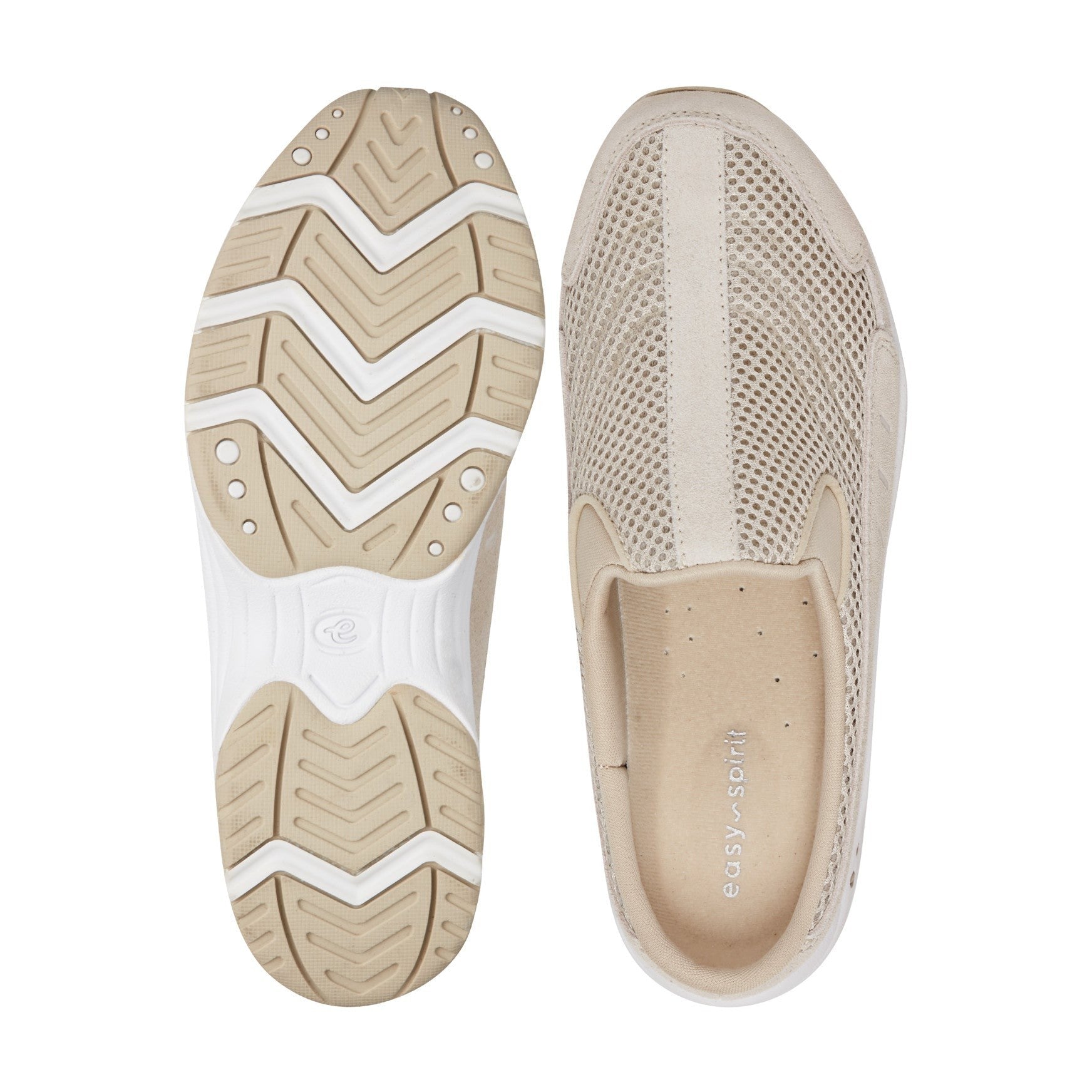 Easy Spirit Traveltime Athletic Cushioned Arch Support Slip-On Women's Athletic Shoe - Woodash White Suede - 5