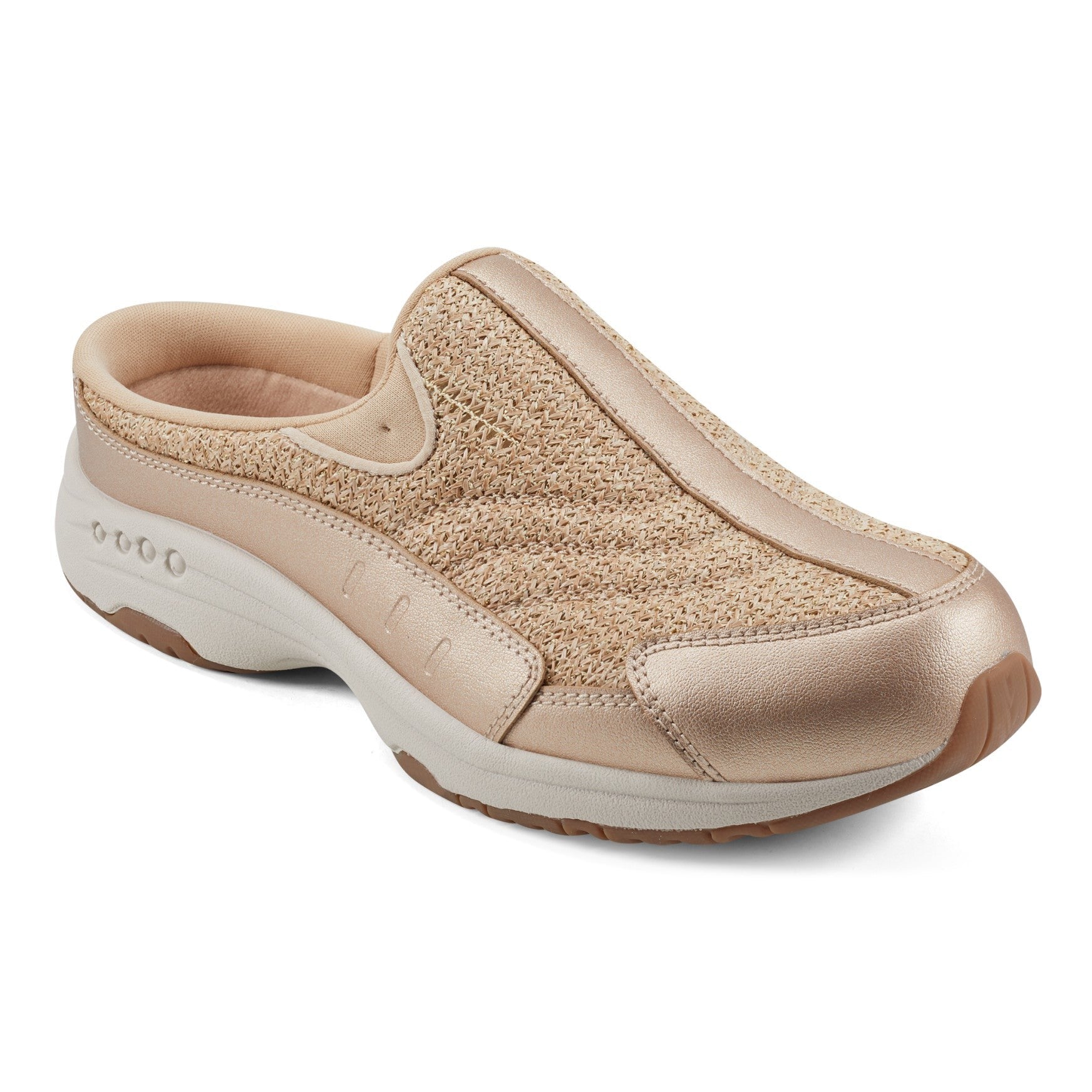 Easy Spirit Traveltime Athletic Cushioned Arch-Support Slip-On Women's Slip-On - Gold Raffia - 2