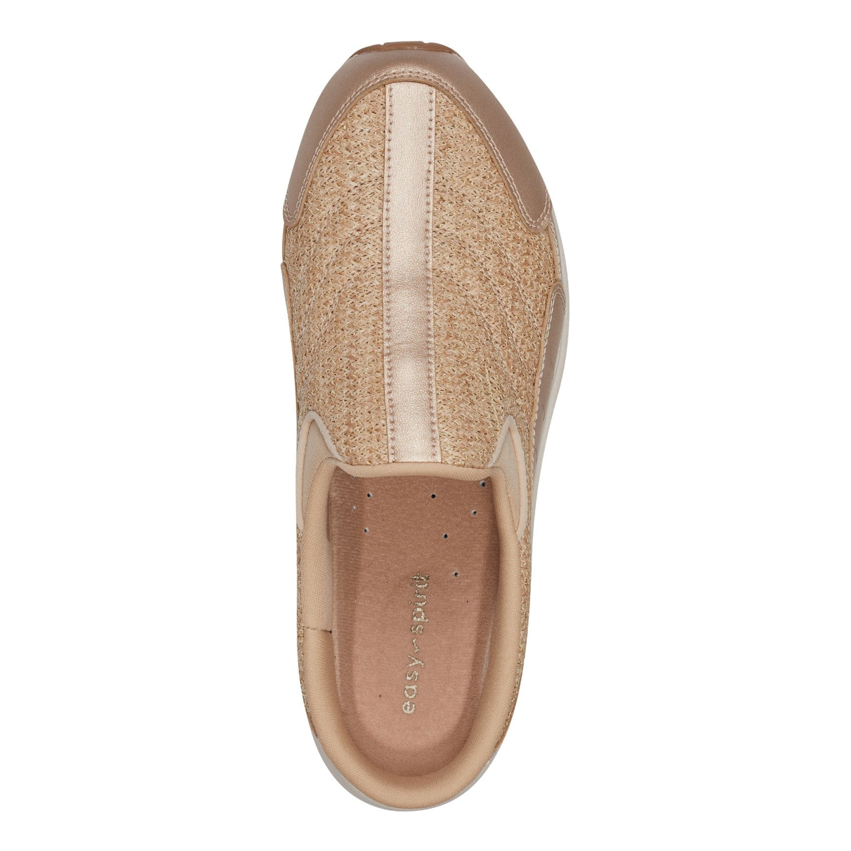 Easy Spirit Traveltime Athletic Cushioned Arch-Support Slip-On Women's Slip-On - Gold Raffia - 5