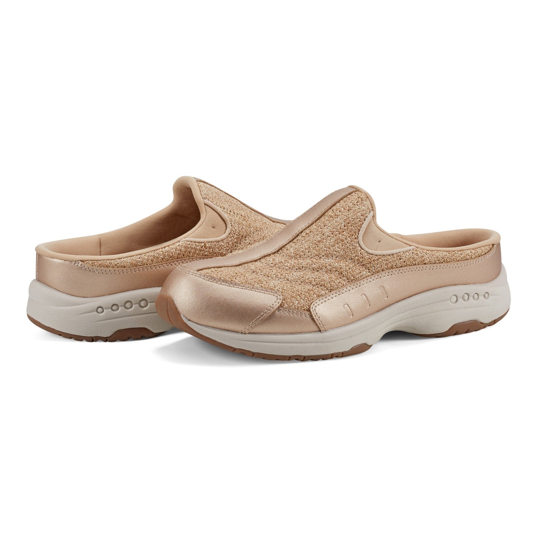 Easy Spirit Traveltime Athletic Cushioned Arch-Support Slip-On Women's Slip-On - Gold Raffia - 7
