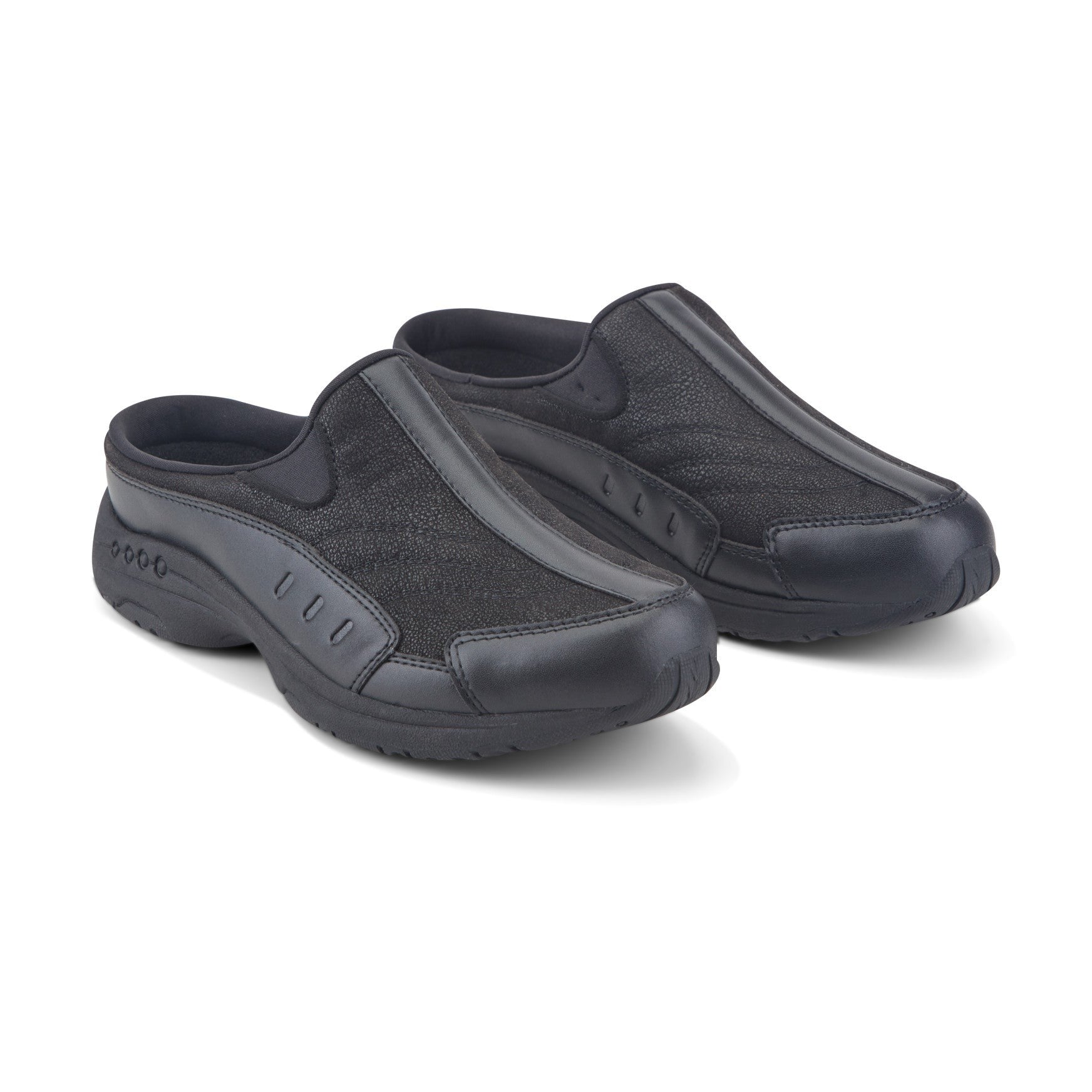 Easy Spirit Traveltime Athletic Cushioned Arch-Support Women's Slip-On Mule - Black Leather - 2
