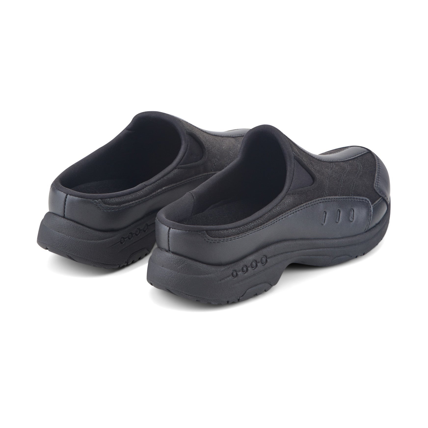 Easy Spirit Traveltime Athletic Cushioned Arch-Support Women's Slip-On Mule - Black Leather - 3