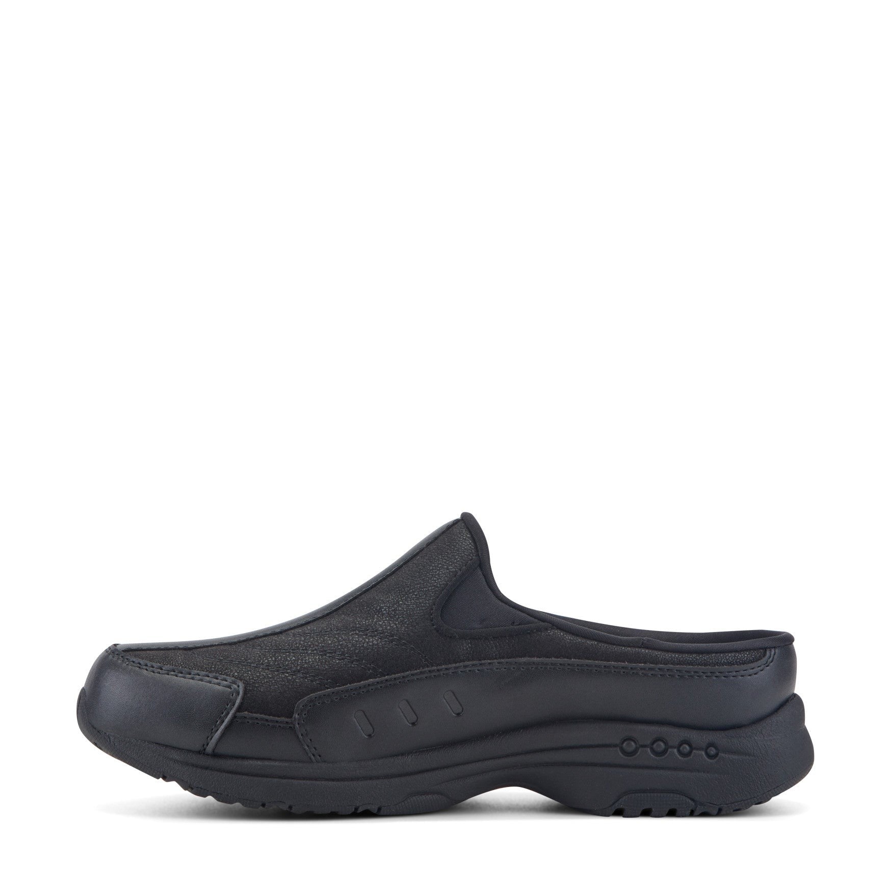 Easy Spirit Traveltime Athletic Cushioned Arch-Support Women's Slip-On Mule - Black Leather - 4