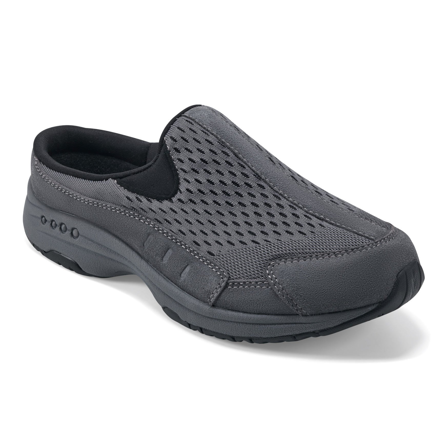 Easy Spirit Traveltime Athletic Cushioned Arch Support Women's Slip-On Mule - Dark Grey Mesh - 2