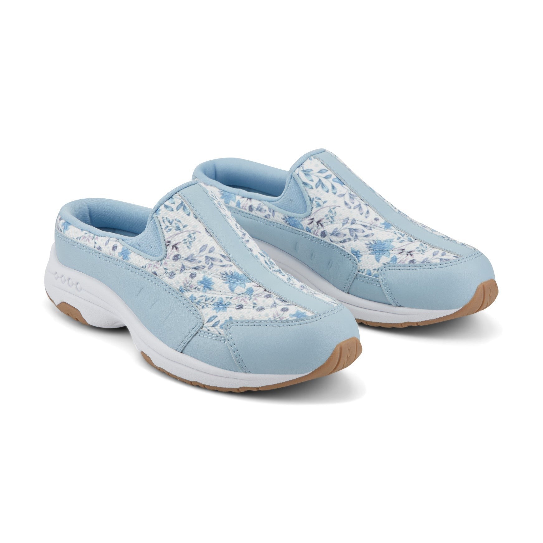 Easy Spirit Traveltime Athletic Cushioned Arch Support Women's Slip-On Mule - Light Blue Prairie Floral - 2