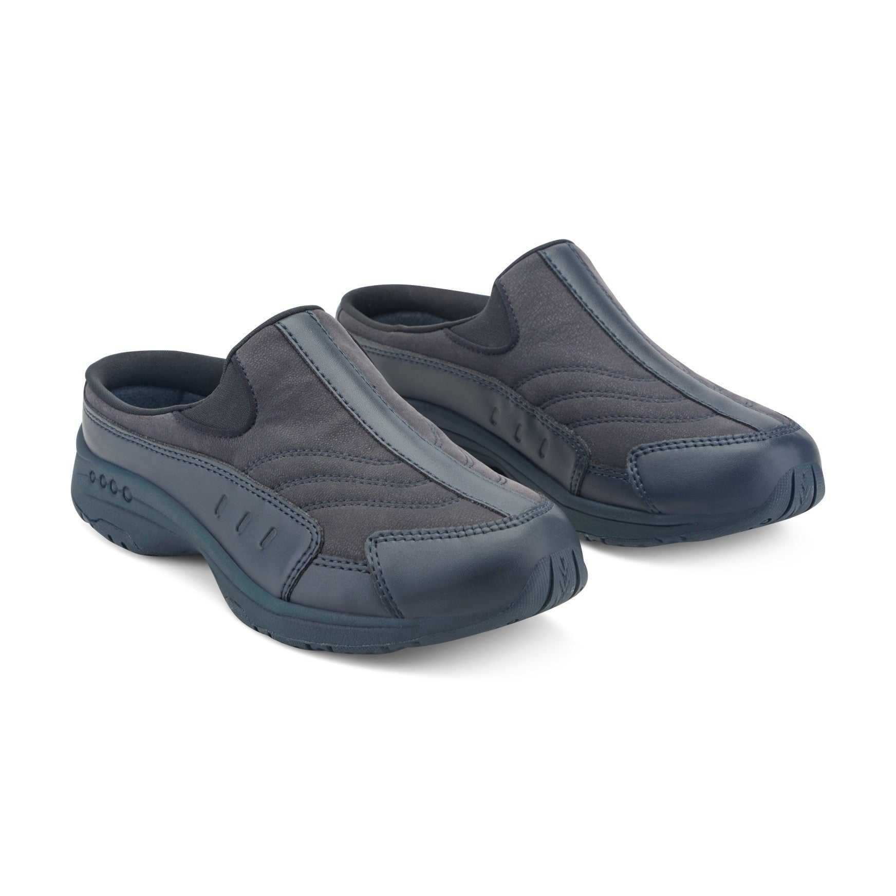 Easy Spirit Traveltime Athletic Cushioned Arch-Support Women's Slip-On Mule - Navy Leather - 2