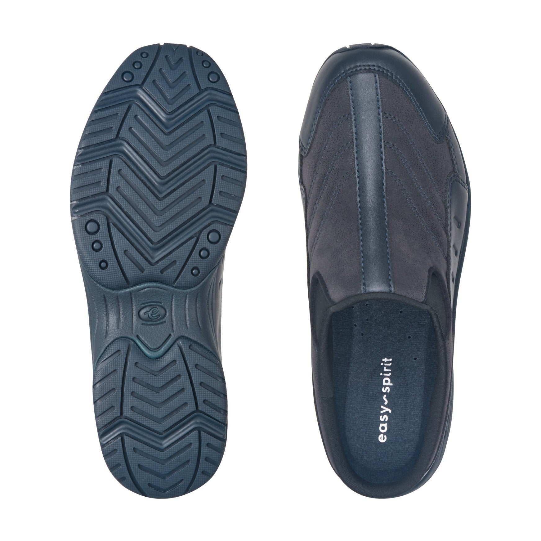 Easy Spirit Traveltime Athletic Cushioned Arch-Support Women's Slip-On Mule - Navy Leather - 5