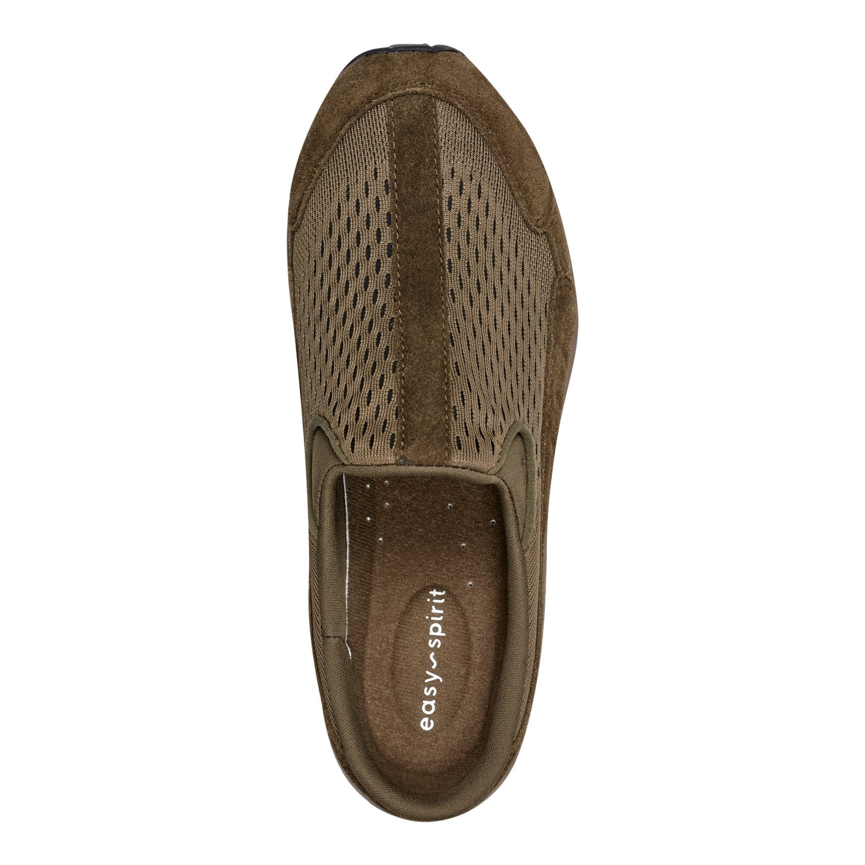 Easy Spirit Traveltime Athletic Cushioned Arch Support Women's Slip-On Mule - Olive Suede - 5