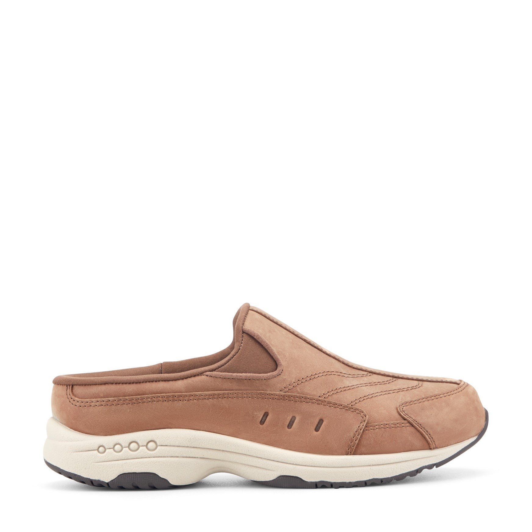 Easy Spirit Traveltime Athletic Cushioned Comfort Arch Support Women's Slip-On Mule - Medium Natural Leather - 1