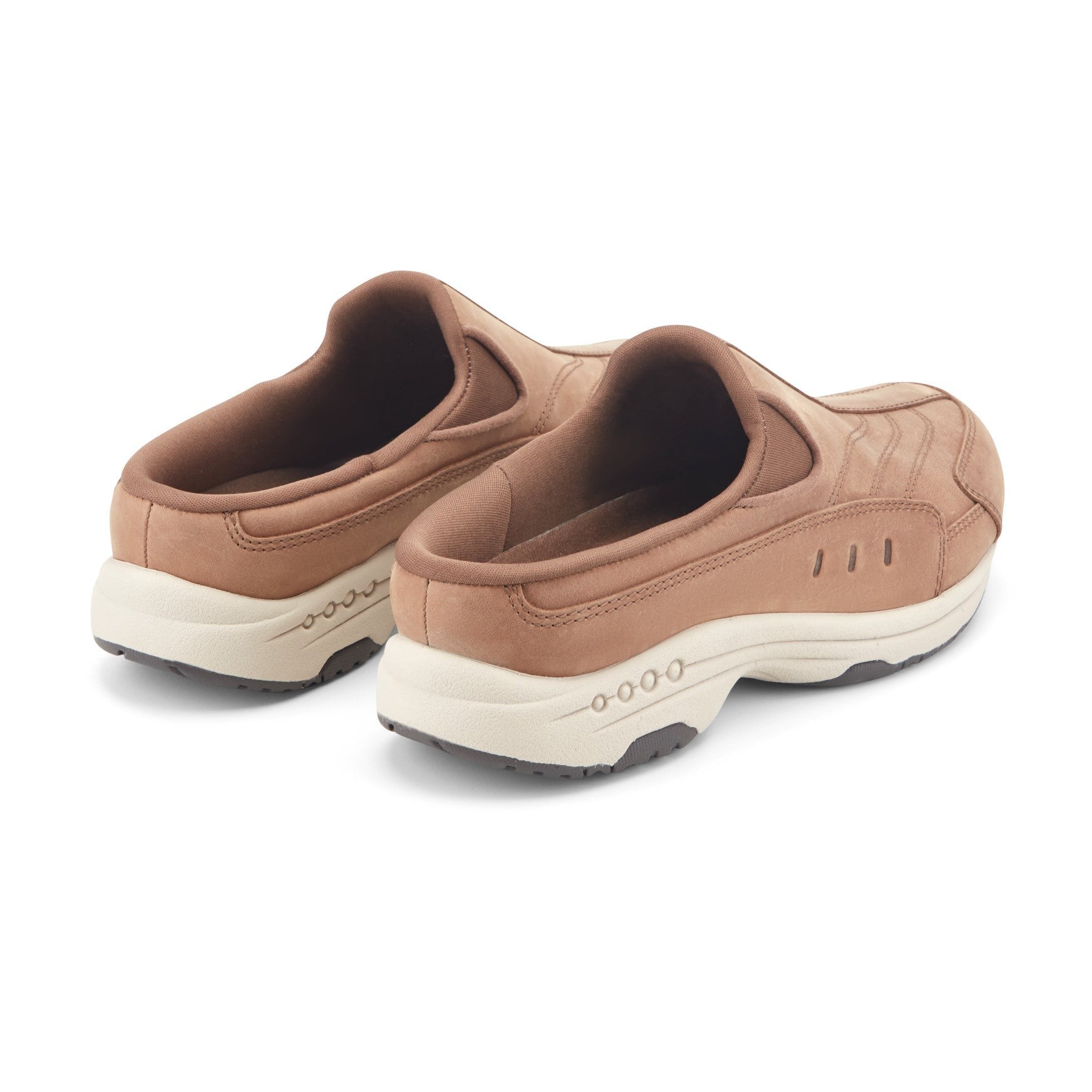 Easy Spirit Traveltime Athletic Cushioned Comfort Arch Support Women's Slip-On Mule - Medium Natural Leather - 3