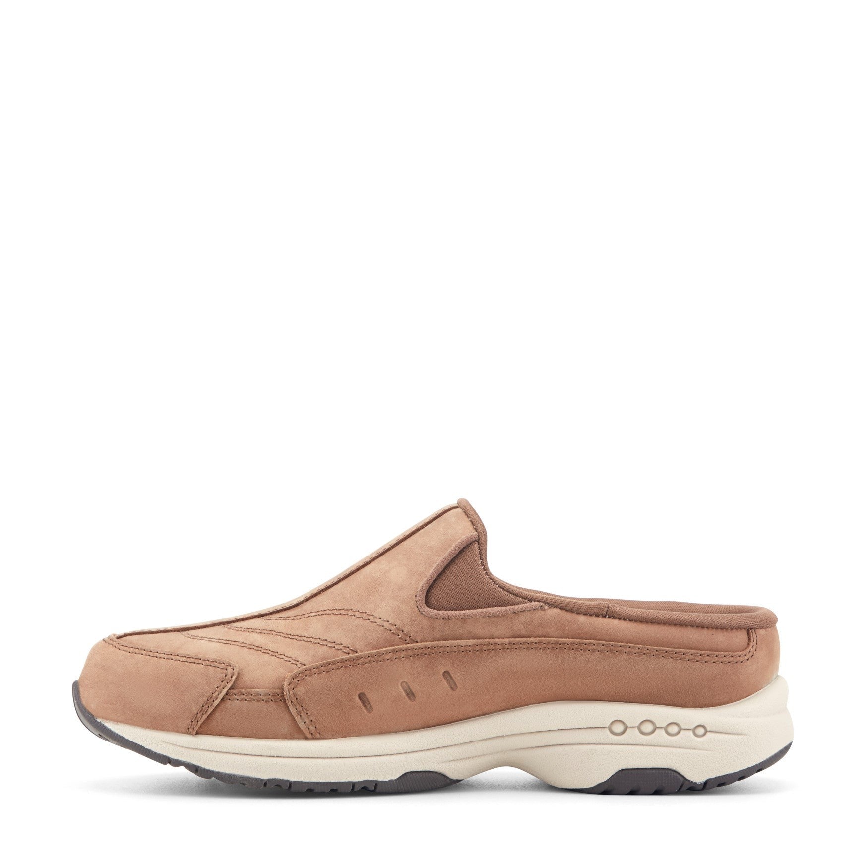 Easy Spirit Traveltime Athletic Cushioned Comfort Arch Support Women's Slip-On Mule - Medium Natural Leather - 4