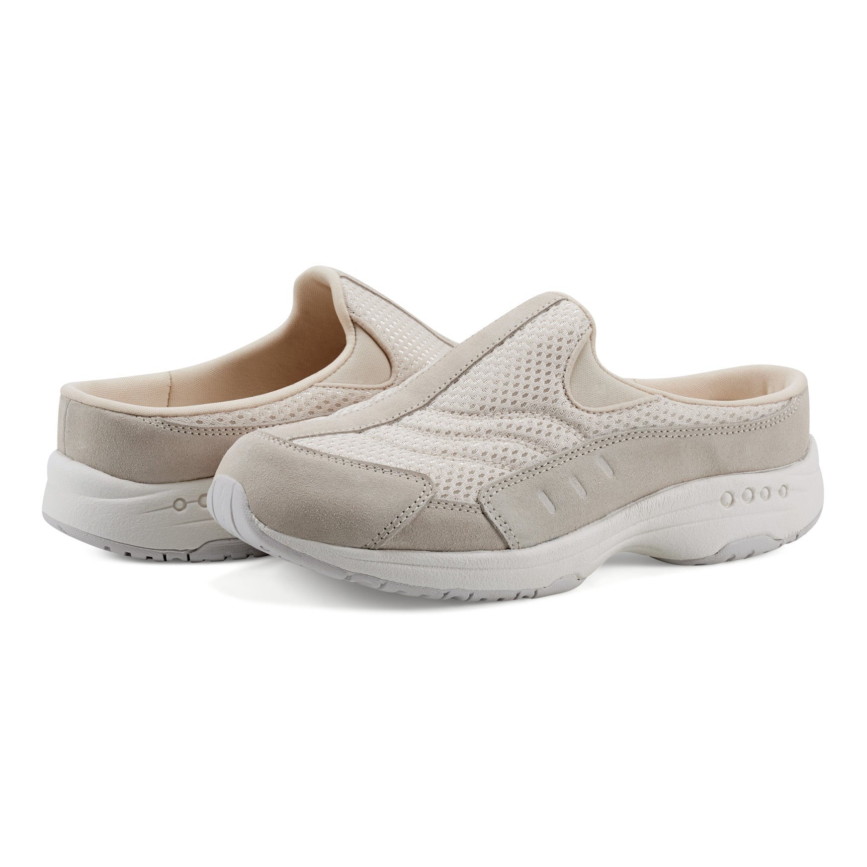 Easy Spirit Traveltime Athletic Women's Slip-On Walking Shoe - Light Natural Mesh - 7