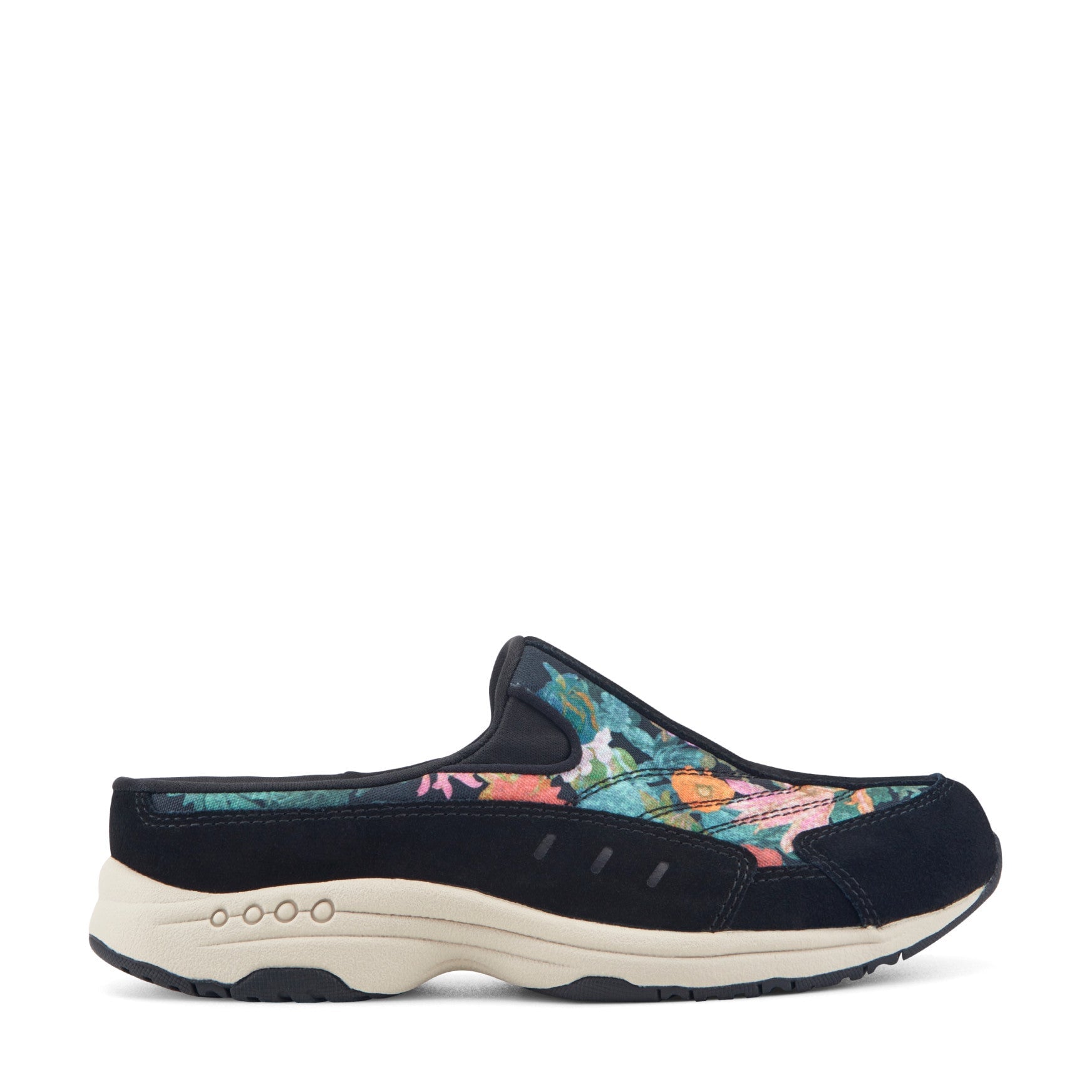 Easy Spirit Traveltime Black Floral Arch Support Women's Clogs - Black Floral - View 1