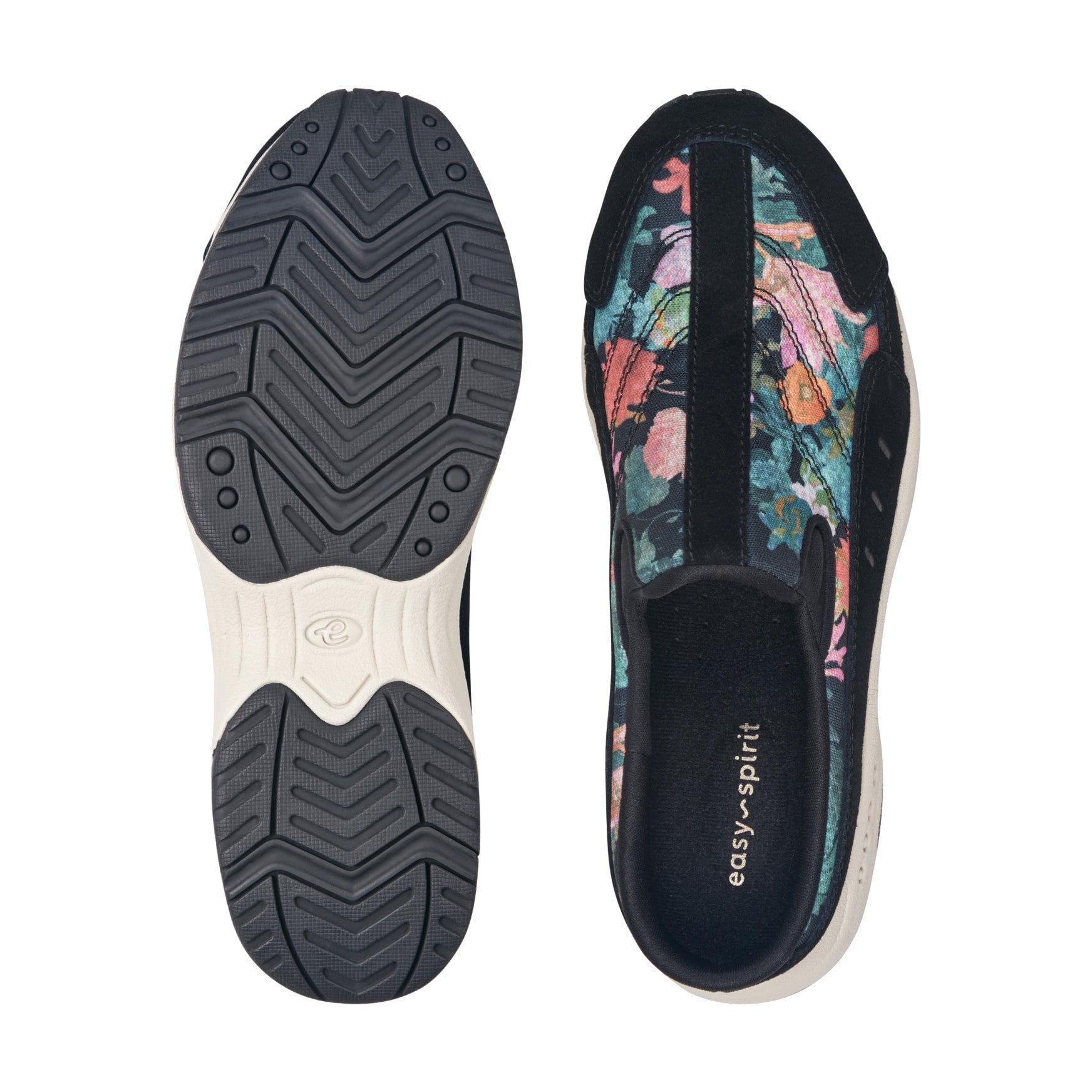 Easy Spirit Traveltime Black Floral Arch Support Women's Clogs - Black Floral - View 5