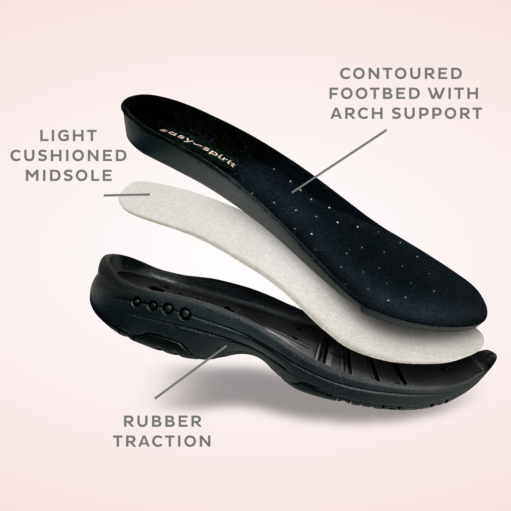Easy Spirit Traveltime Black Floral Arch Support Women's Clogs - Black Floral - View 6