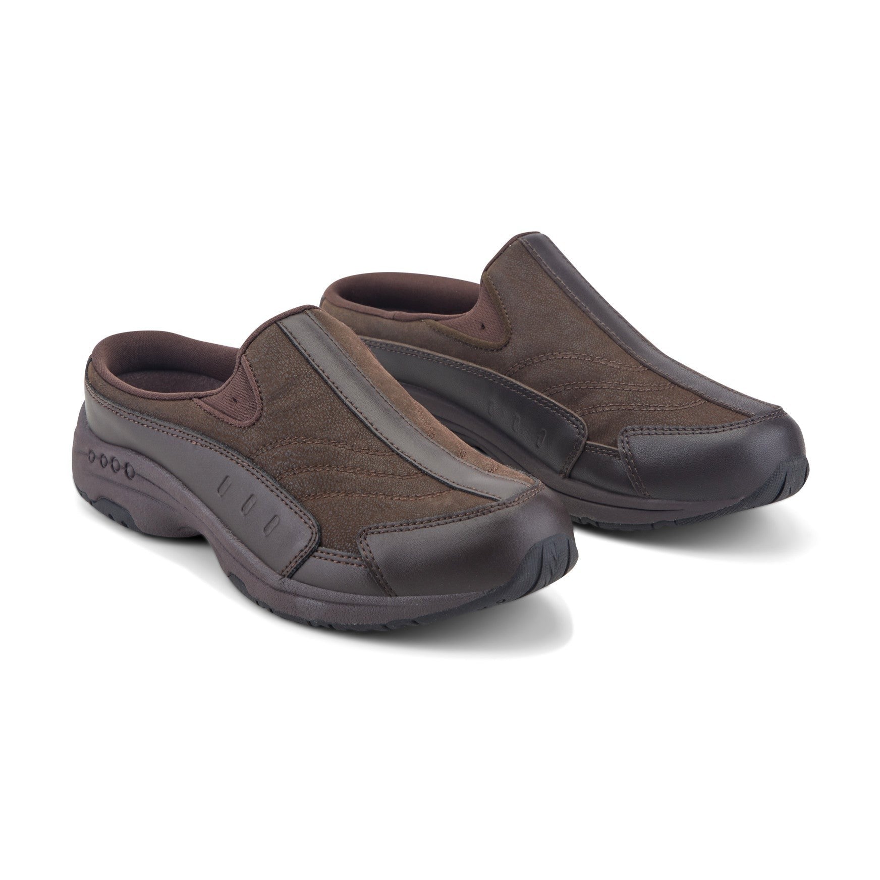 Easy Spirit Traveltime Leather Athletic Cushioned Arch Support Slip-On Women's Walking Shoe - Chocolate Leather - 2