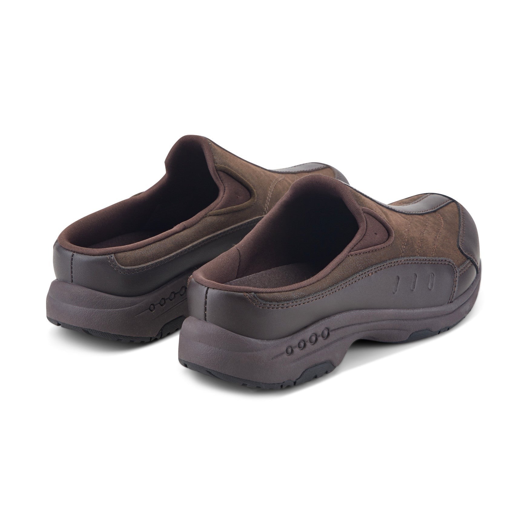 Easy Spirit Traveltime Leather Athletic Cushioned Arch Support Slip-On Women's Walking Shoe - Chocolate Leather - 3
