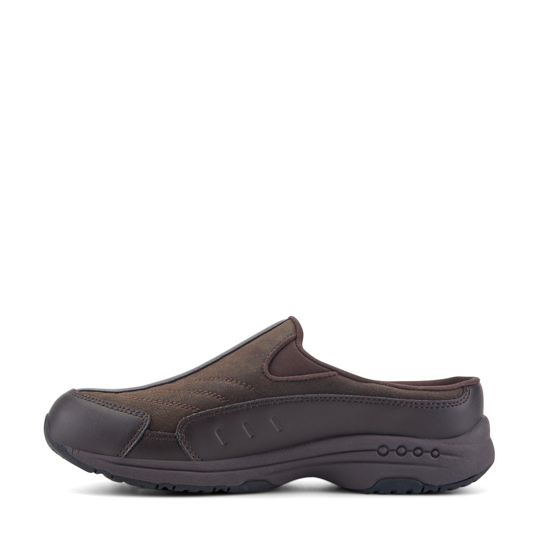 Easy Spirit Traveltime Leather Athletic Cushioned Arch Support Slip-On Women's Walking Shoe - Chocolate Leather - 4