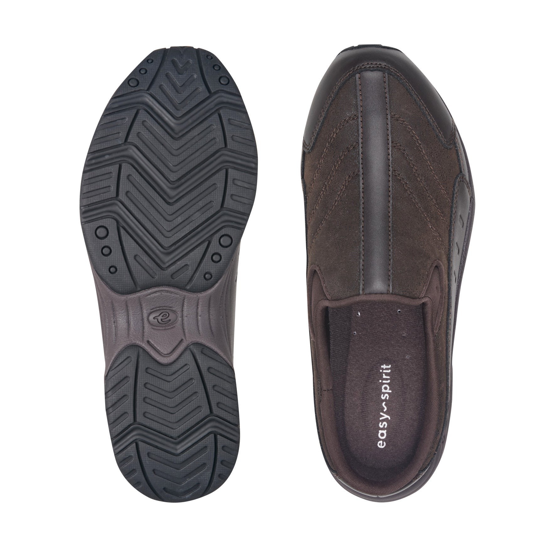 Easy Spirit Traveltime Leather Athletic Cushioned Arch Support Slip-On Women's Walking Shoe - Chocolate Leather - 5