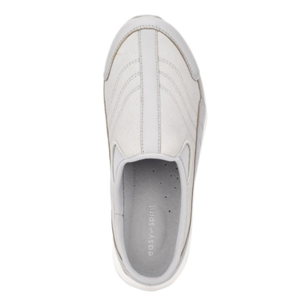 Easy Spirit Traveltime Leather Athletic Cushioned Arch Support Slip-On Women's Walking Shoe - Light Gray - 4