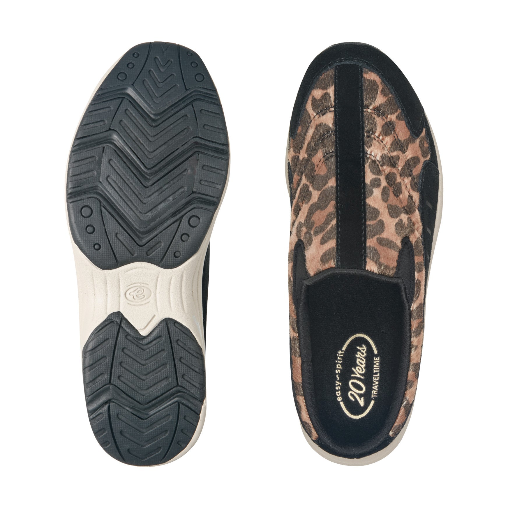Easy Spirit Traveltime Women's Black Suede Leopard Print Clogs - Black Suede/Leopard Print - View 5