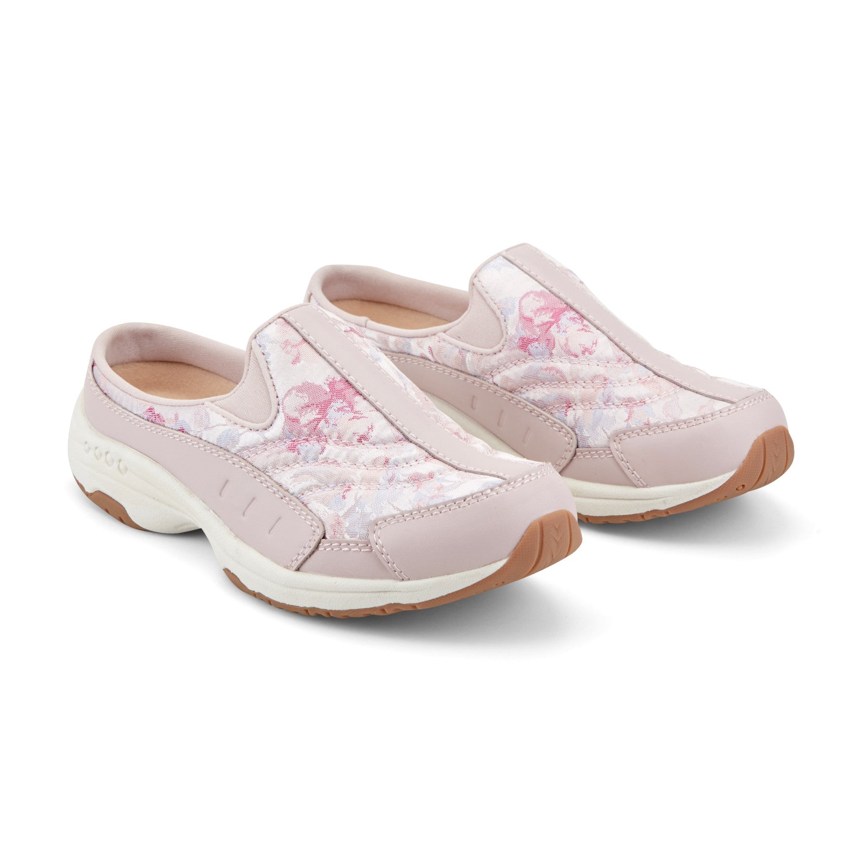 Easy Spirit Traveltime Women's Light Pink Floral Clogs - Light Pink Floral - View 2