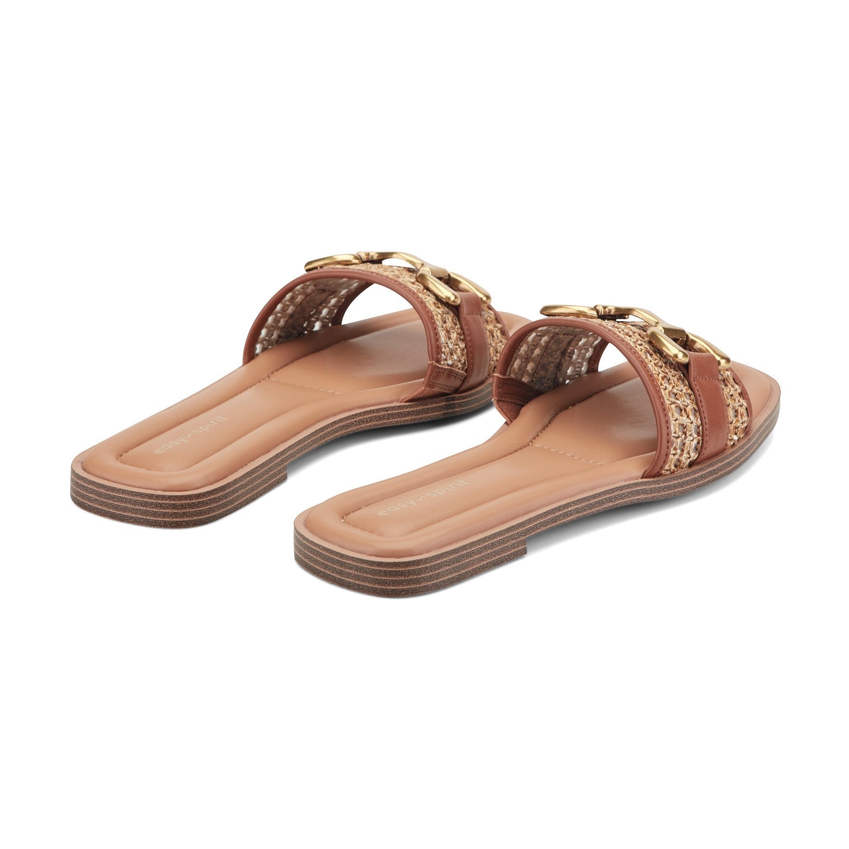 Easy Spirit Vana Horsebit Cushioned Arch-Support Women's Slip-On Sandal - Medium Brown/raffia - 3