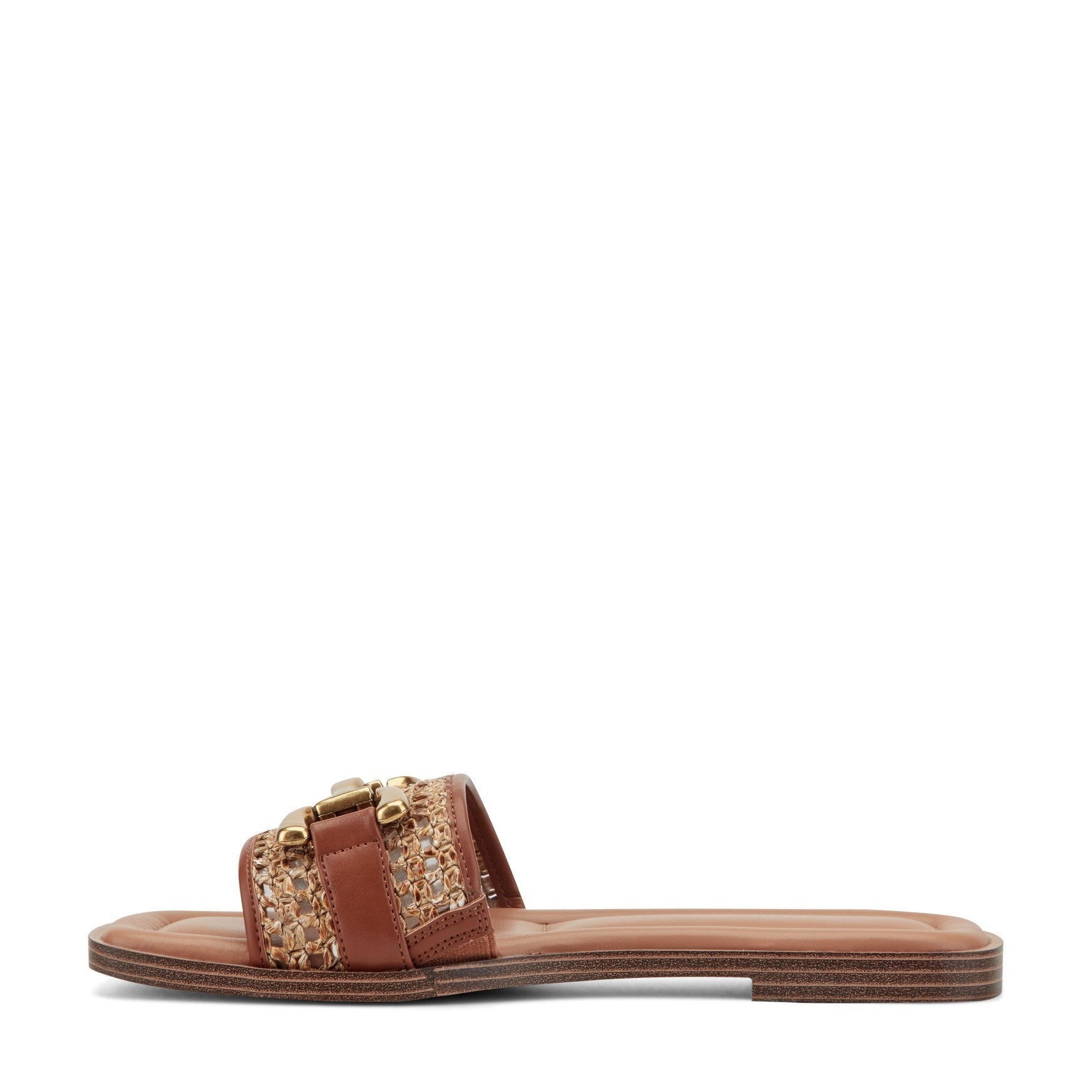 Easy Spirit Vana Horsebit Cushioned Arch-Support Women's Slip-On Sandal - Medium Brown/raffia - 4