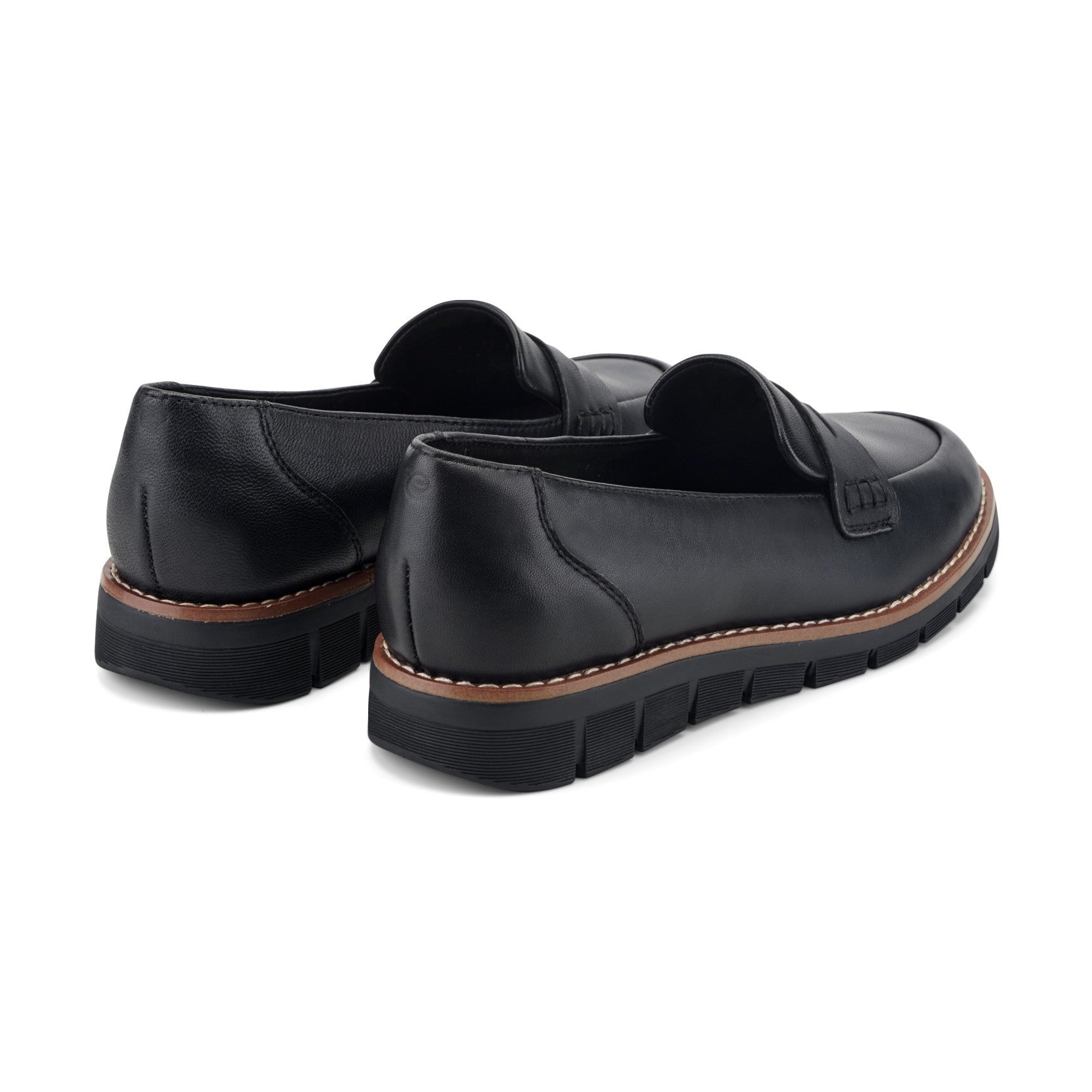 Easy Spirit Velia Cushioned Arch Support Women's Casual Slip On - Black Leather - 3