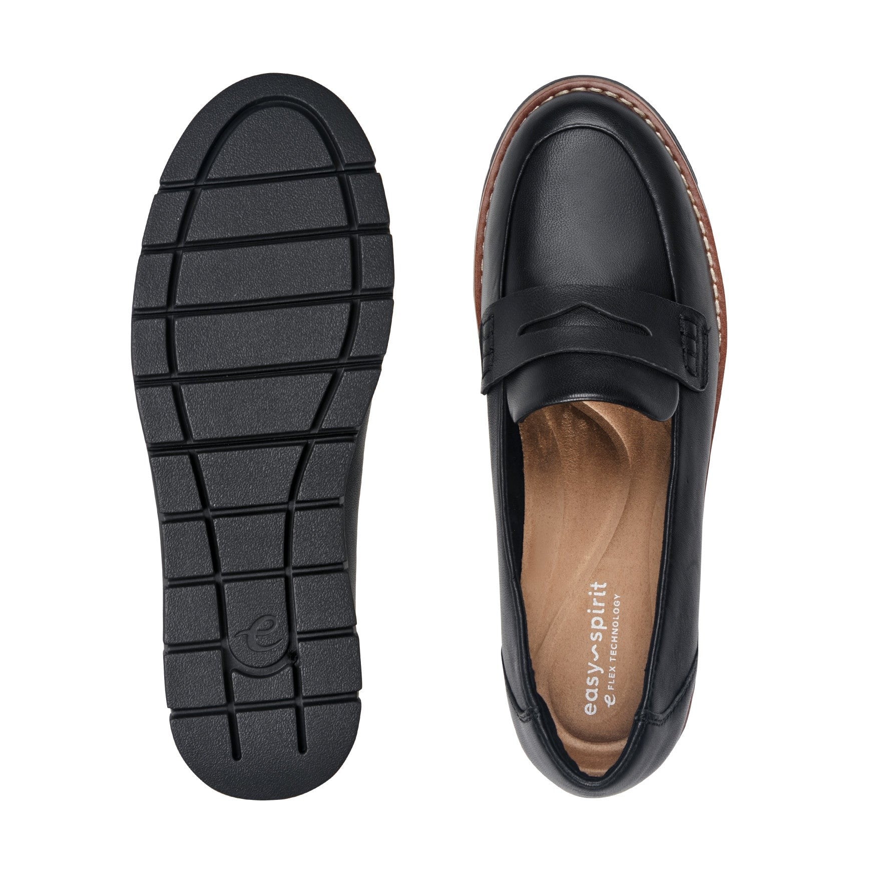 Easy Spirit Velia Cushioned Arch Support Women's Casual Slip On - Black Leather - 5