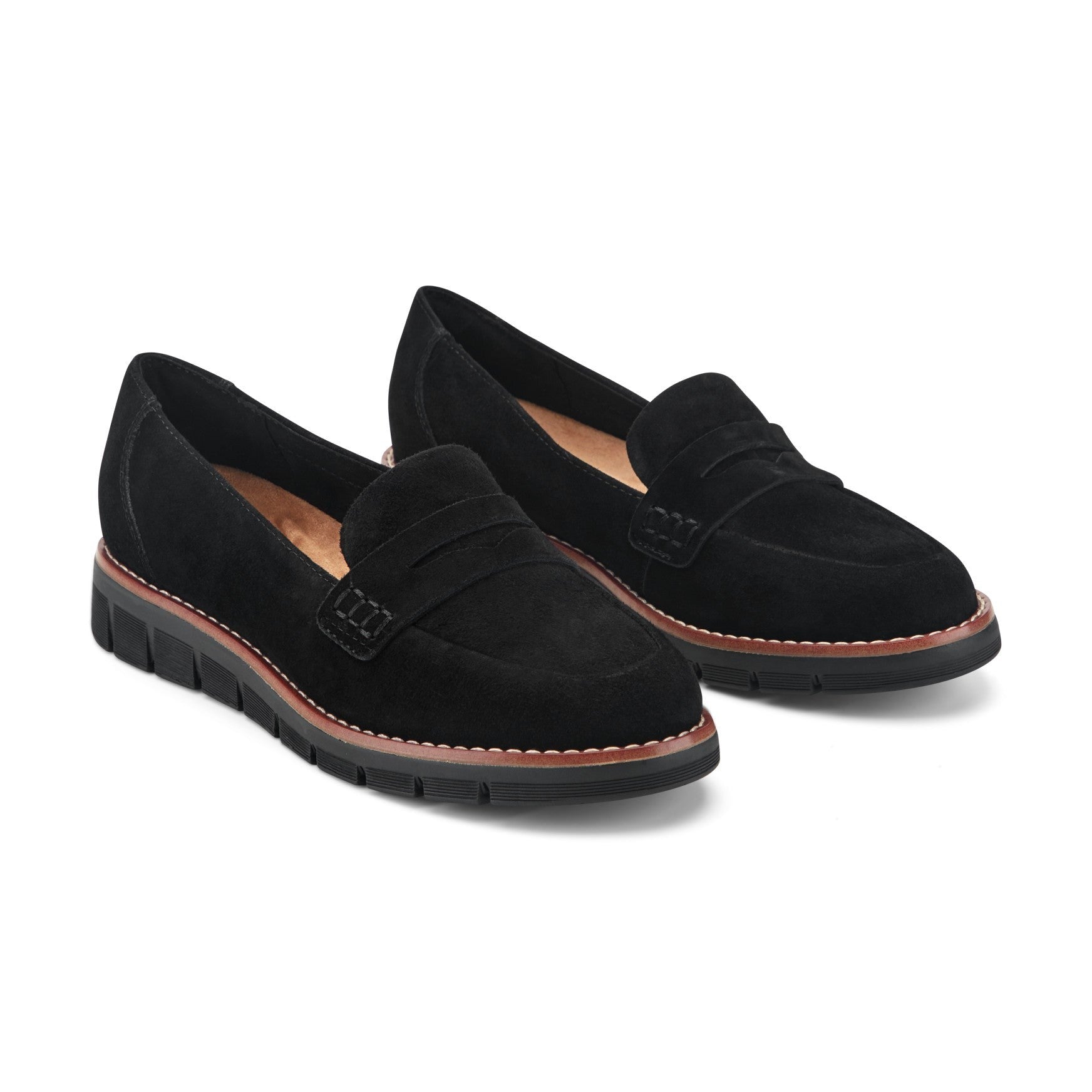 Easy Spirit Velia Cushioned Arch Support Women's Casual Slip On - Black Suede - 3